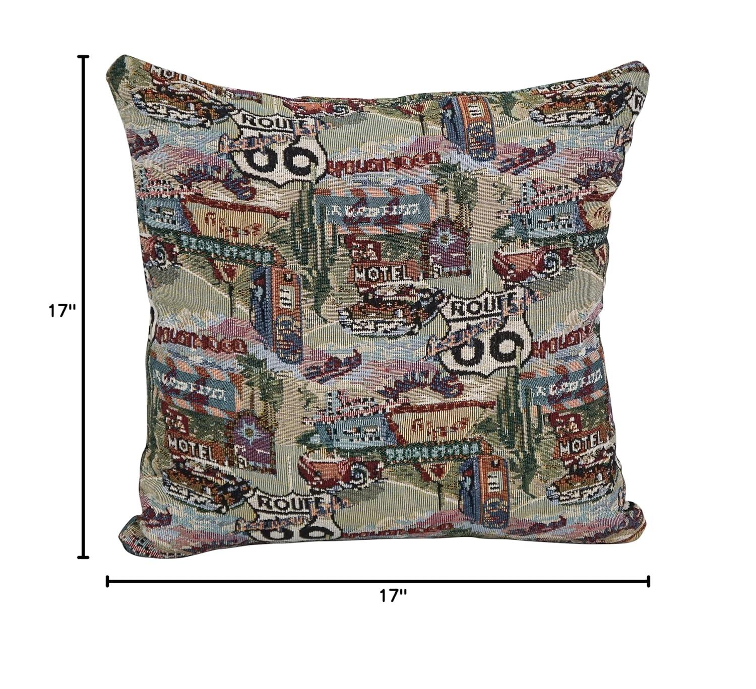 Route 66 Tapestry Throw Pillows Set of 2
