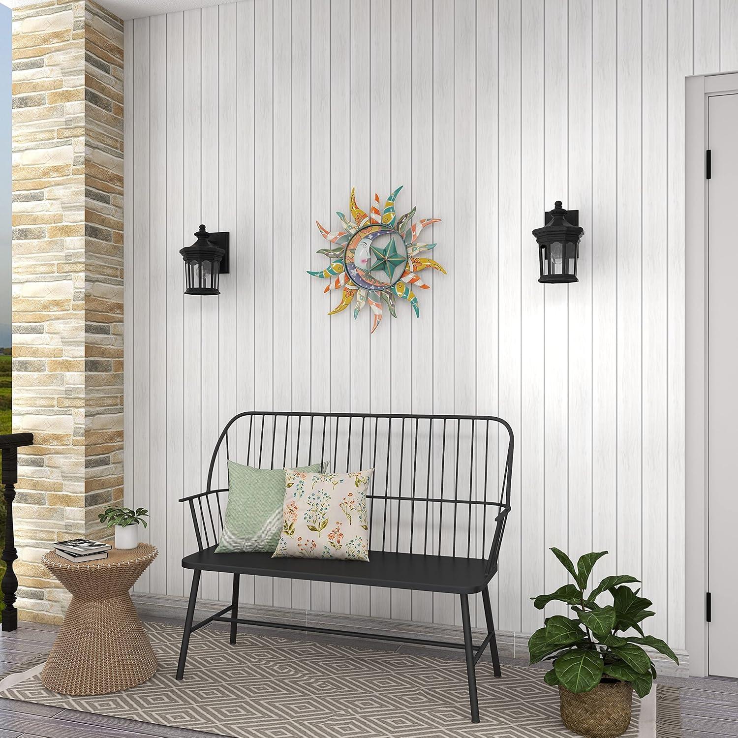 Multi-Colored Metal Sun Moon and Starburst Wall Sculpture