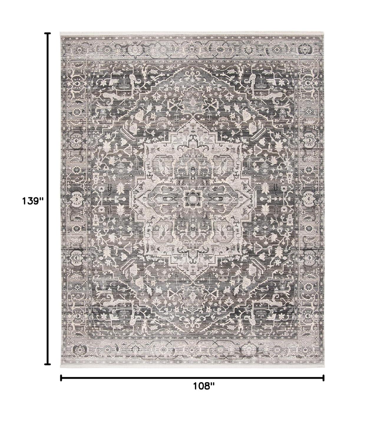 Vintage Persian VTP479 Power Loomed Indoor Area Rug - Grey/Charcoal - 9'x11'7" - Safavieh