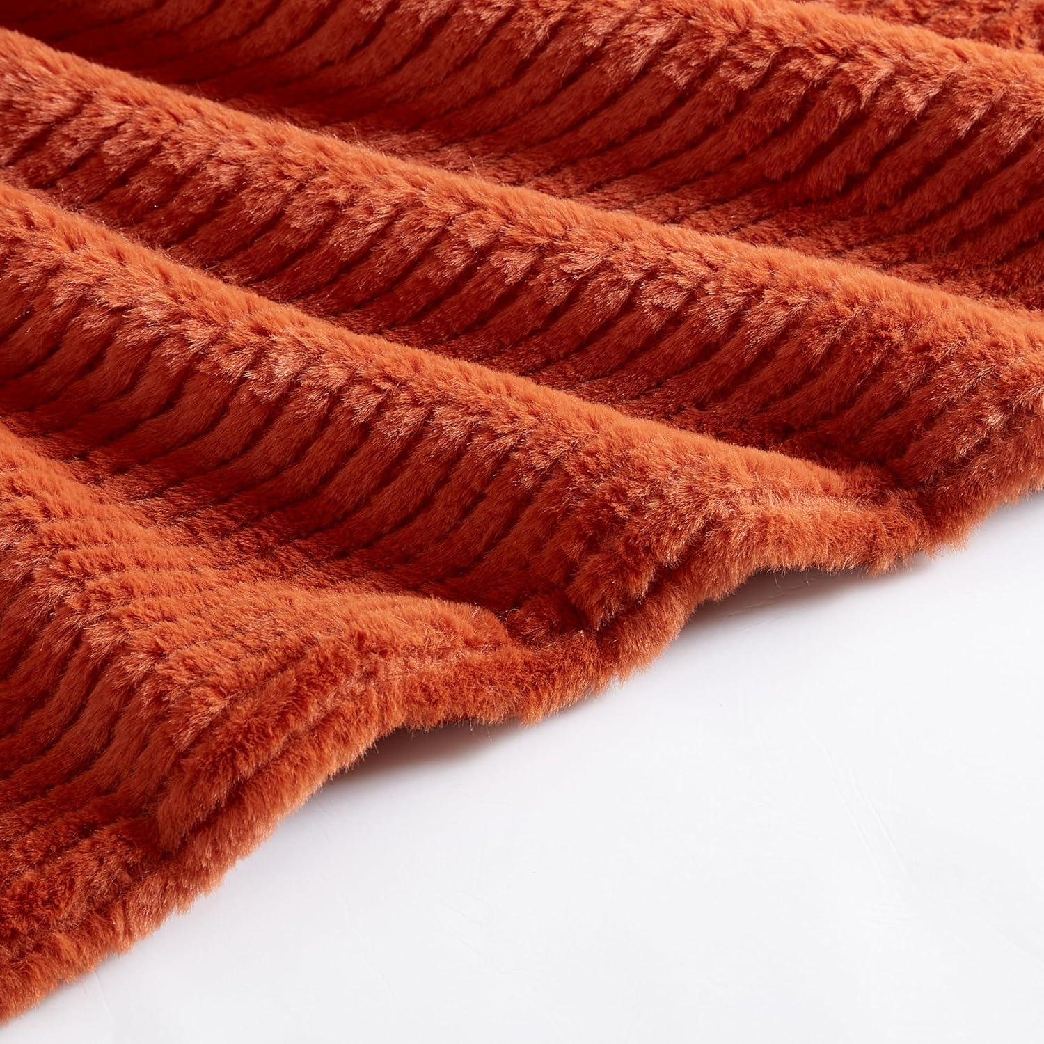 Eddie Bauer Eddie Bauer Ribbed Textured Stripe Solid Plush Throw Blanket