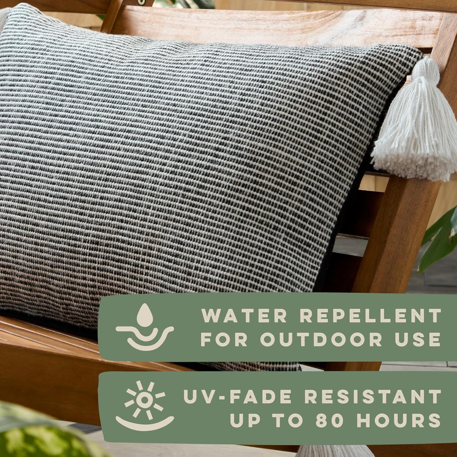 Town & Country Living TOWN & COUNTRY TERRA Alara Ribbed Texture Indoor Outdoor Decorative Pillow 20"x20"