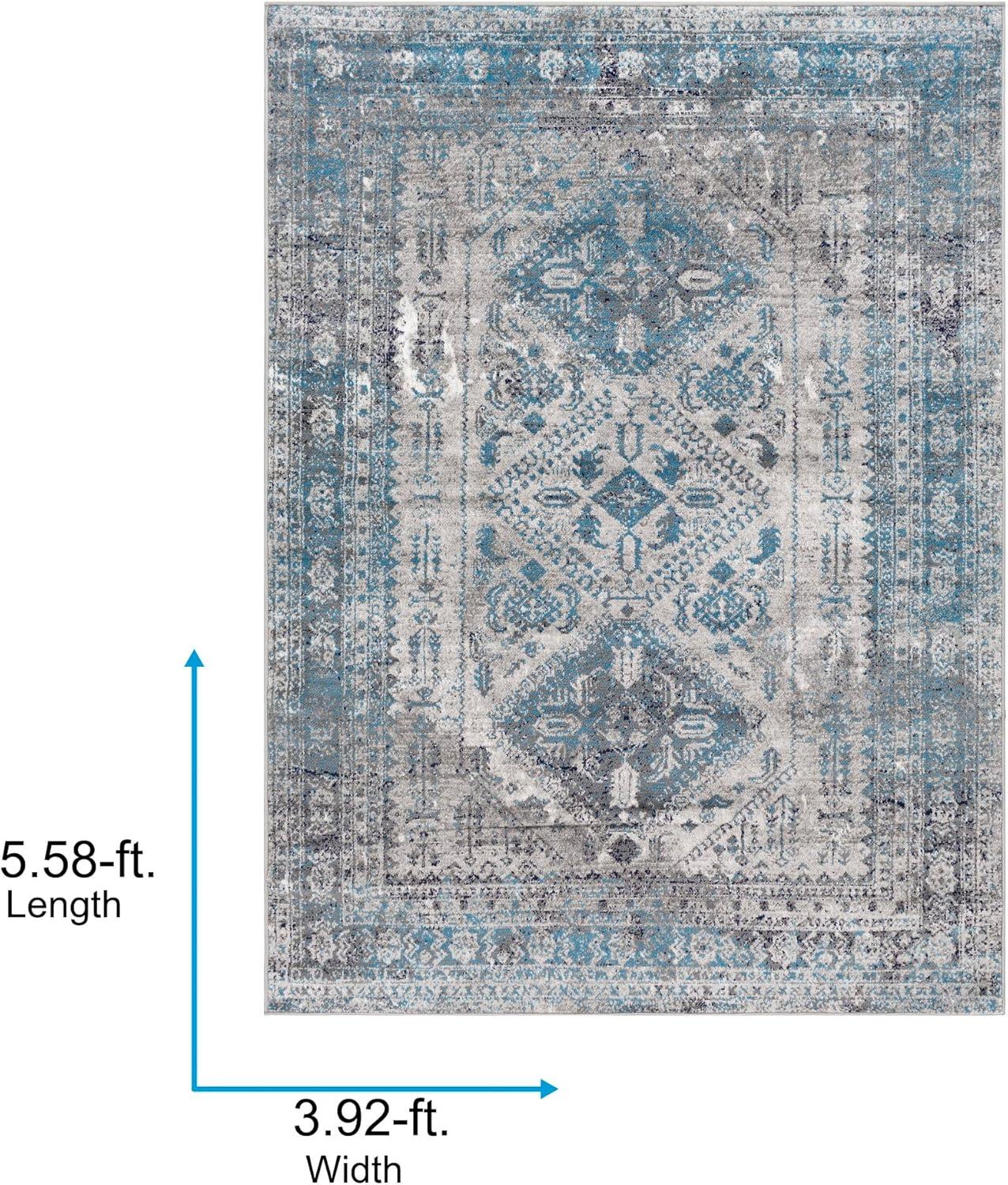 Livabliss 3'11"x5'7" Melissa Traditional Rugs Gray: Medium Pile, Stain & Fade-Resistant, Indoor Use