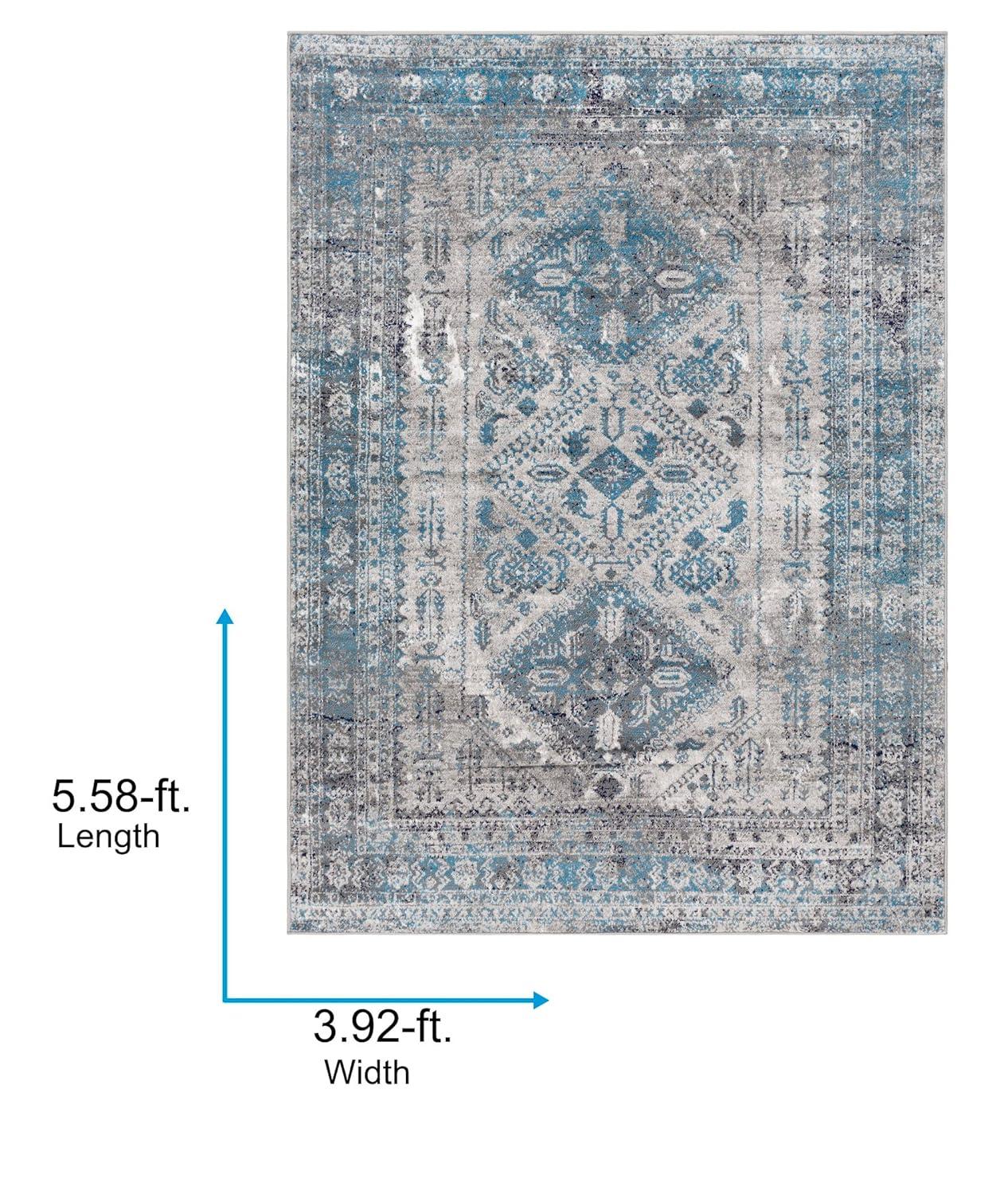 Livabliss 3'11"x5'7" Melissa Traditional Rugs Gray: Medium Pile, Stain & Fade-Resistant, Indoor Use