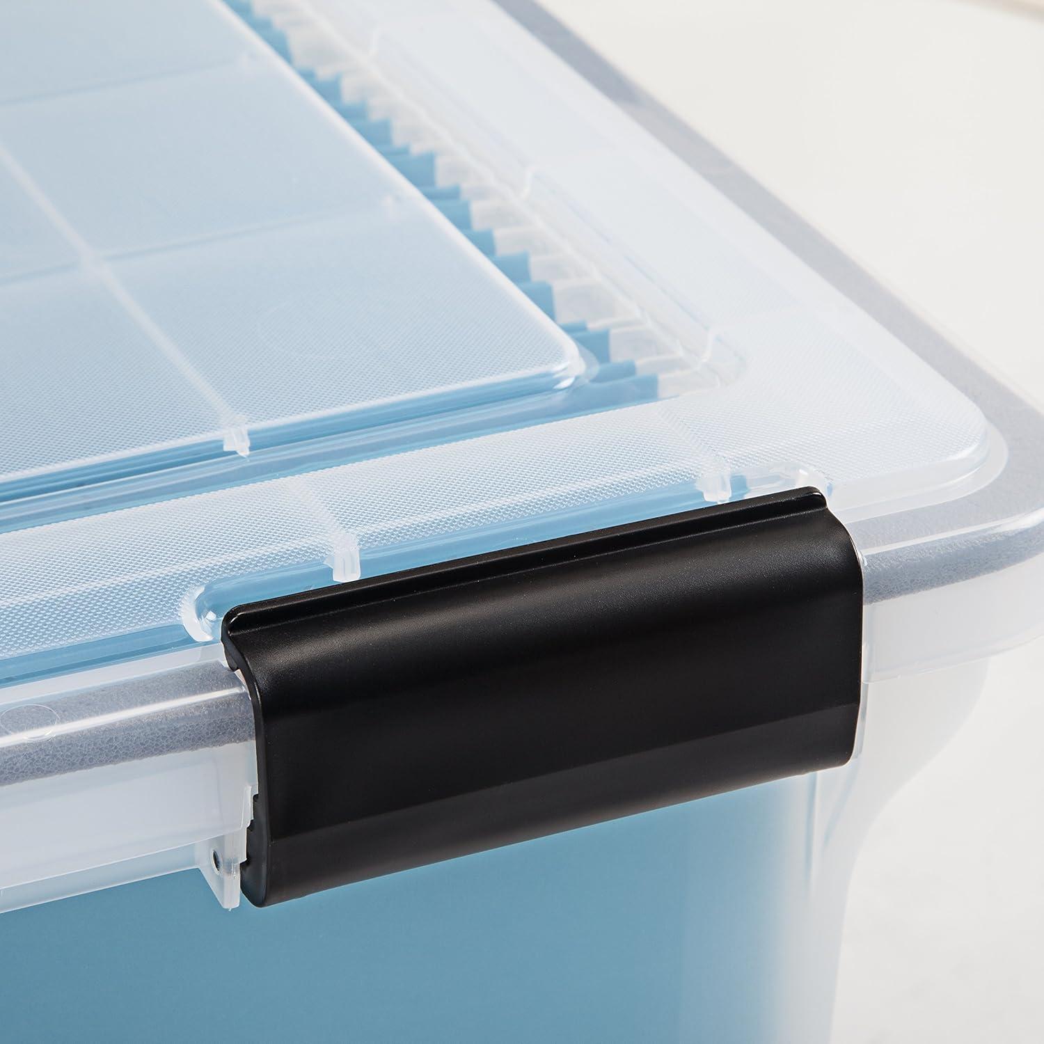 Clear 32 Quart Weathertight Plastic File Storage Box Set