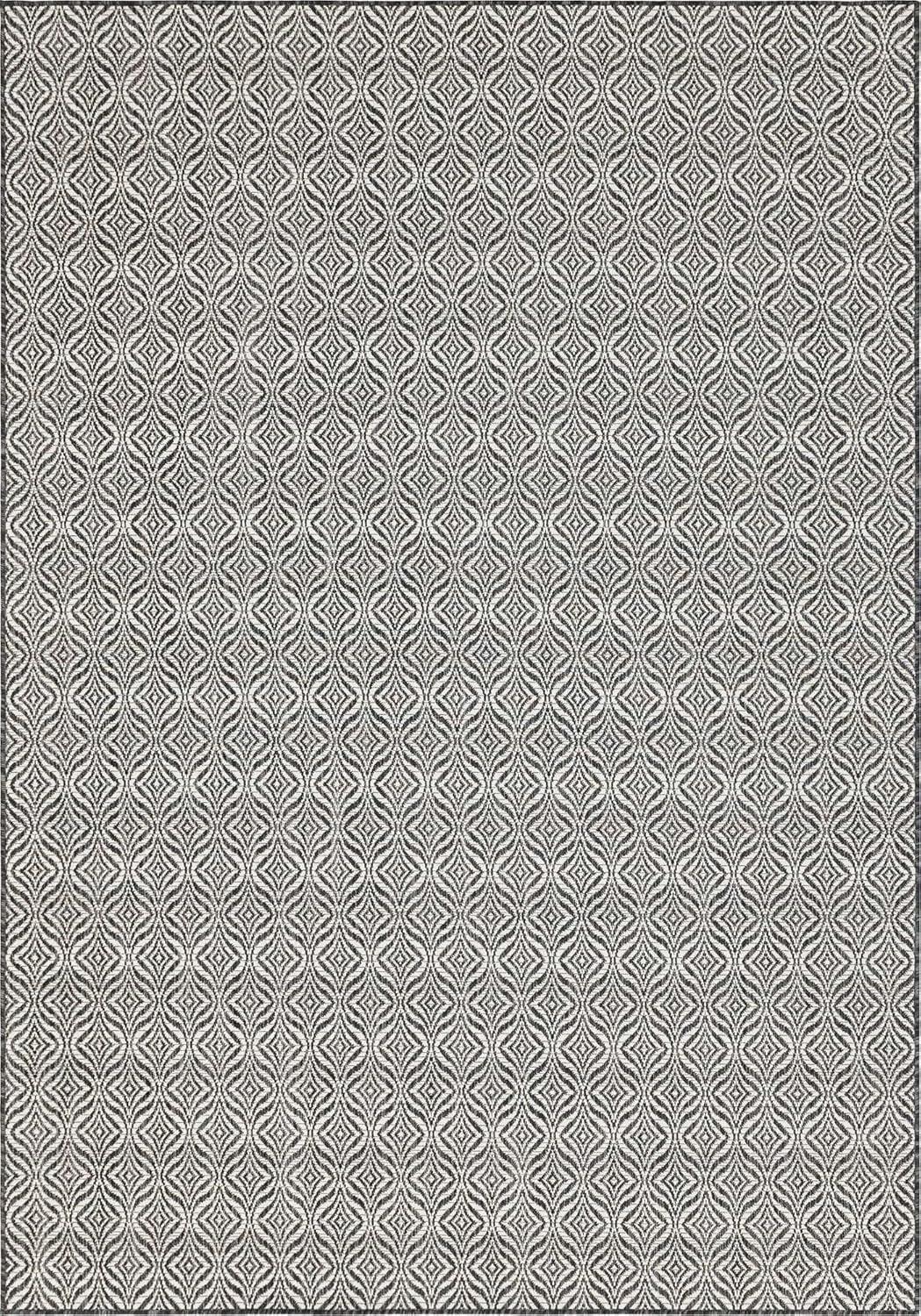 Unique Loom Outdoor Trellis Collection Area Rug - Deco Trellis (7' 1" x 10' Rectangle Charcoal/Ivory)