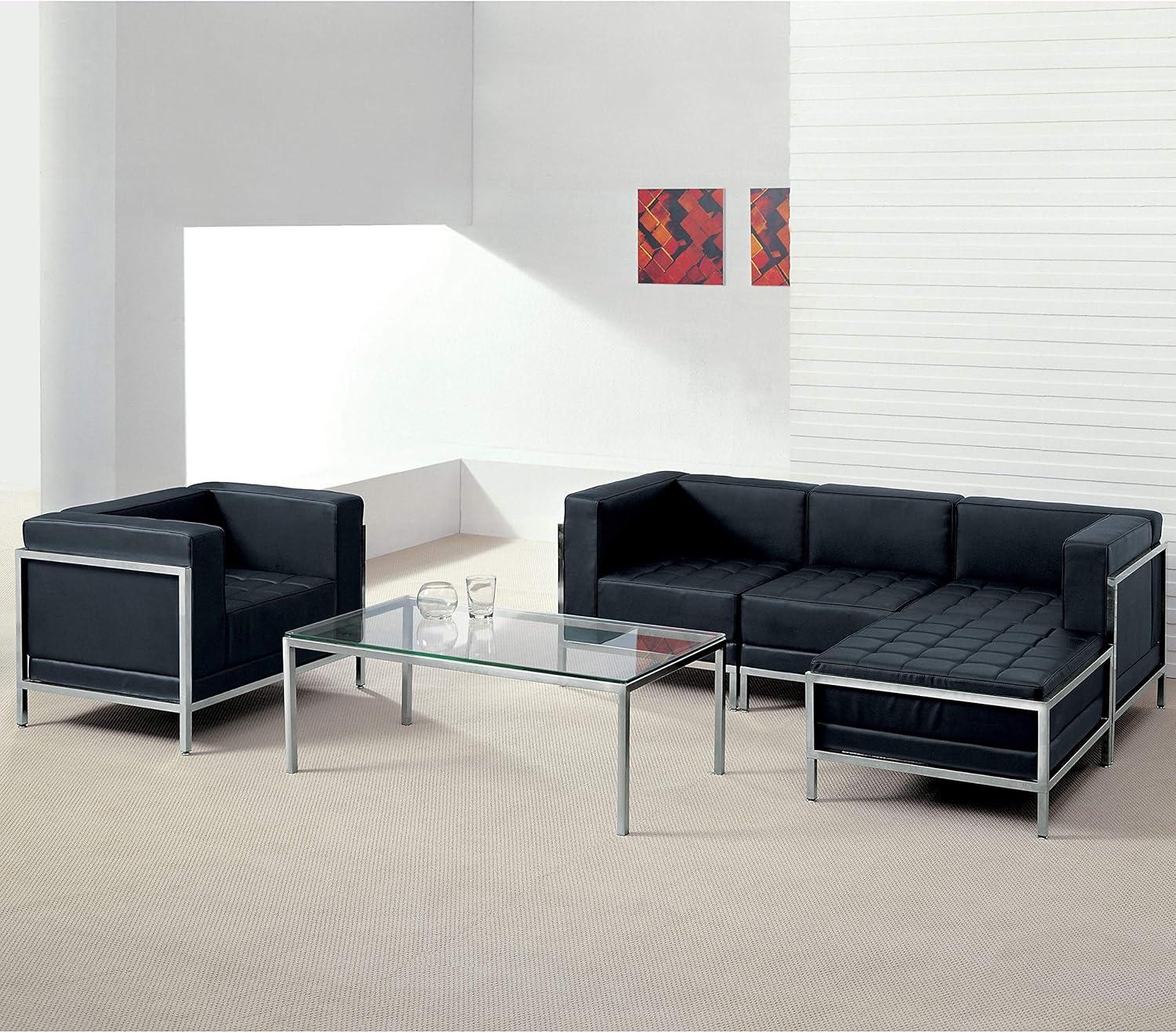 Flash Furniture HERCULES Imagination Series Contemporary Black LeatherSoft Chair with Encasing Frame