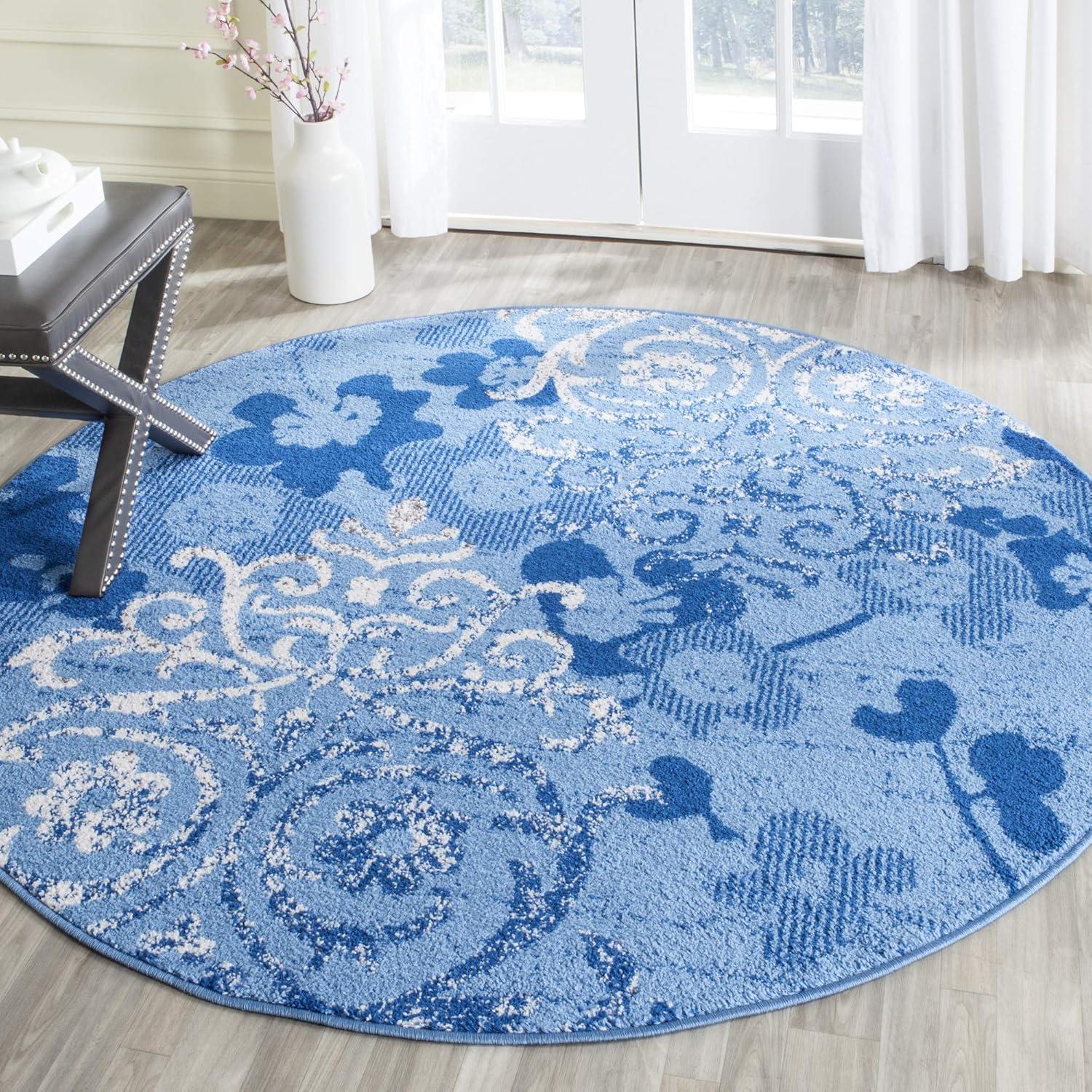 Adirondack ADR114 Machine Made Indoor Area Rug - Silver/Ivory - 6' Round - Safavieh