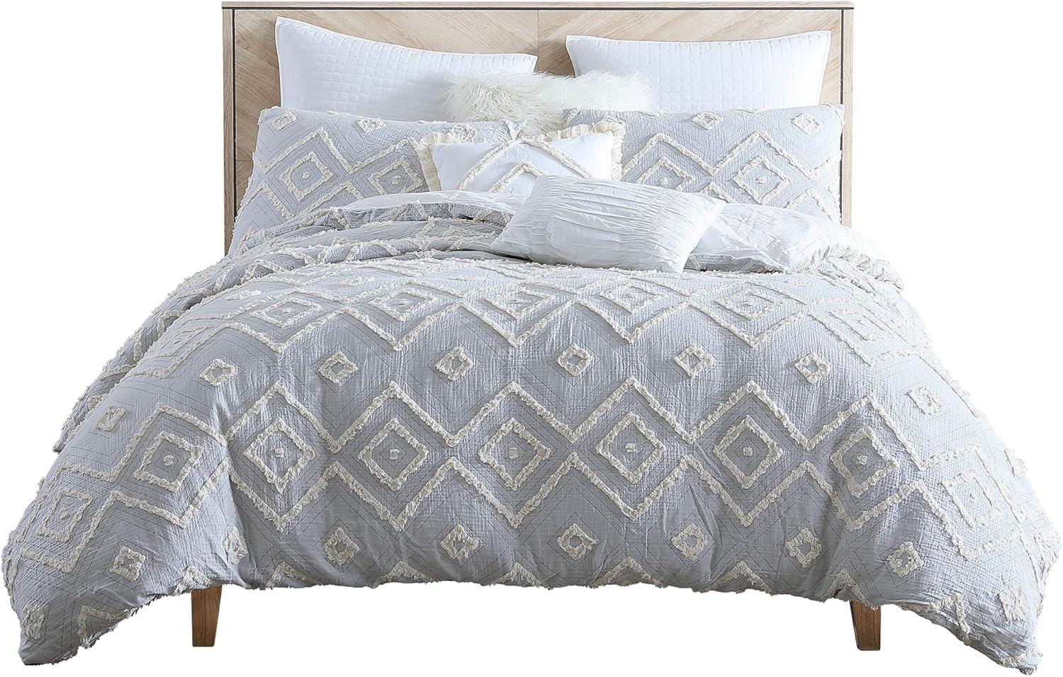 Rukai 100% Cotton Diamond Clip Jacquard 3D Fringe Texture 5-Piece Comforter Set