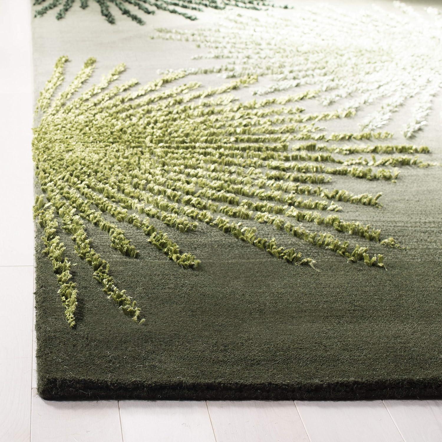 Soho SOH712 Hand Tufted Area Rug - Green/Multi - 6'x6' - Safavieh.