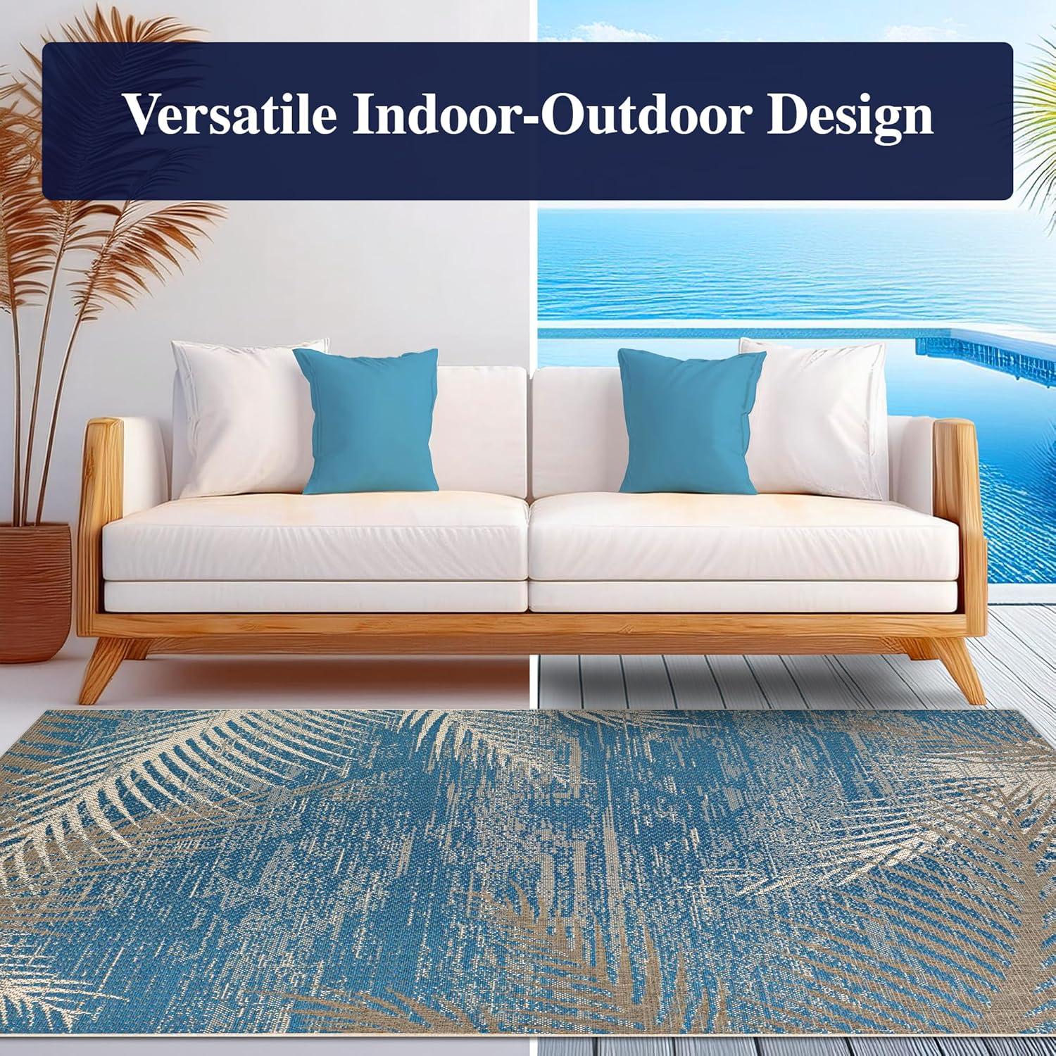 Couristan Monaco Tropical Palms Indoor/Outdoor Area Rug