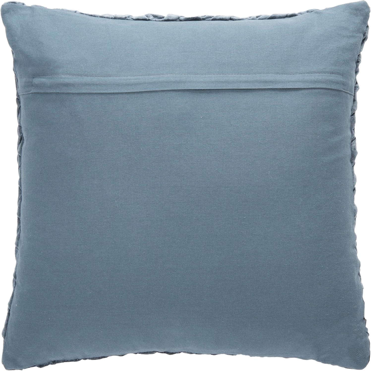 Dusty Blue Chevron Braided Texture 19" Square Throw Pillow