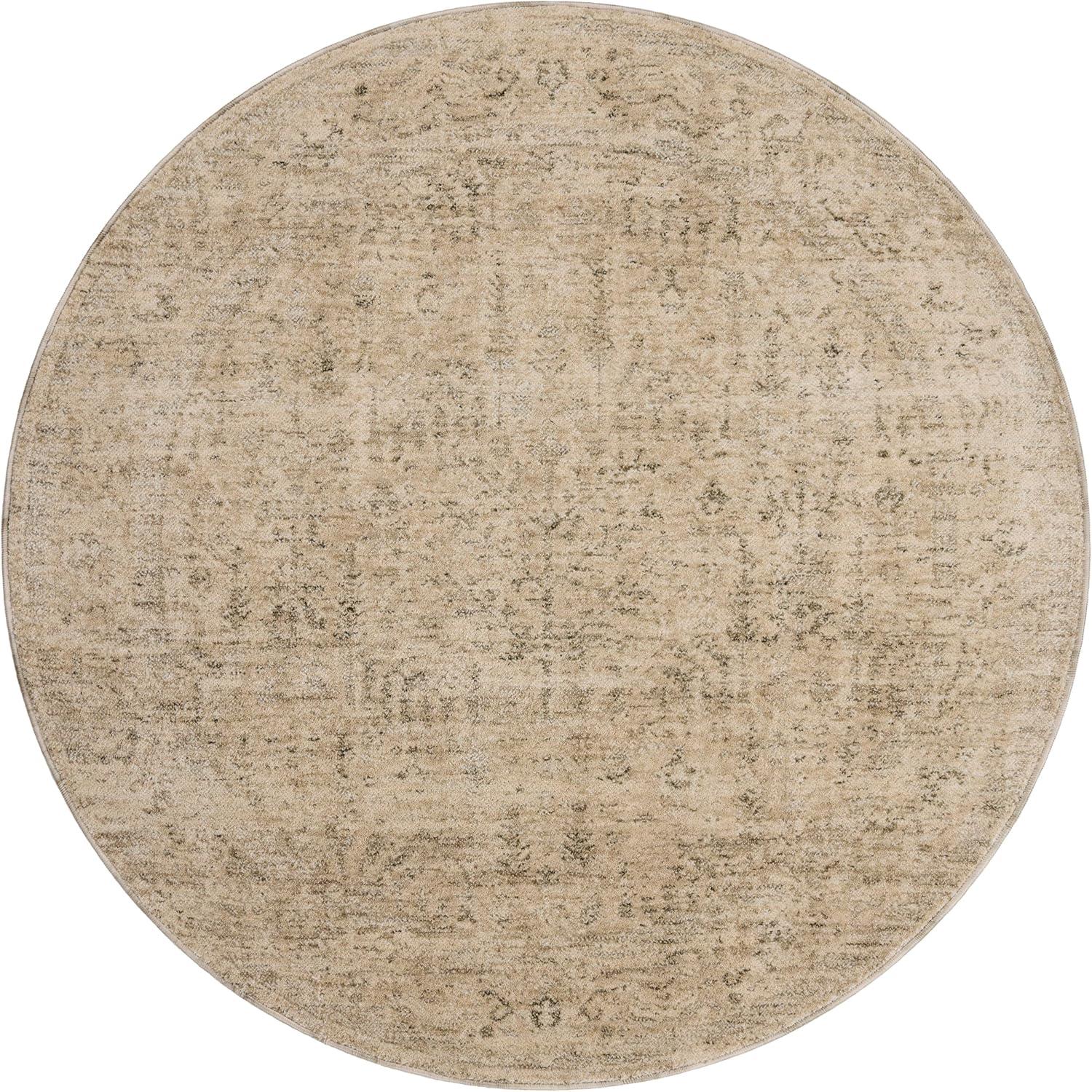 Junie II Rug Magnolia Home by Joanna Gaines x Loloi - Oatmeal and Smoke / 7'10" Round