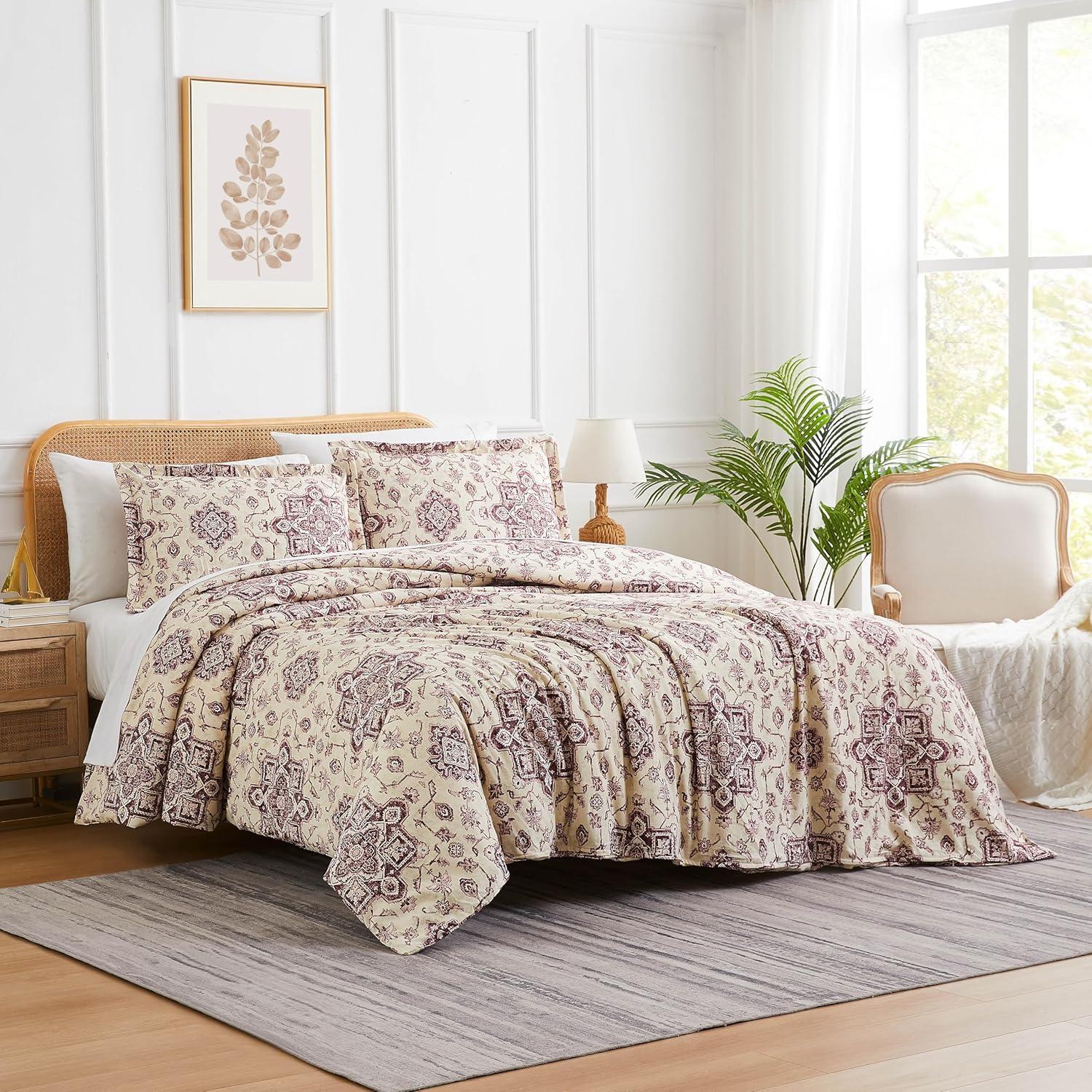 Southshore Fine Living Persia Oversized Reversible ultra-soft Duvet Cover Set with shams