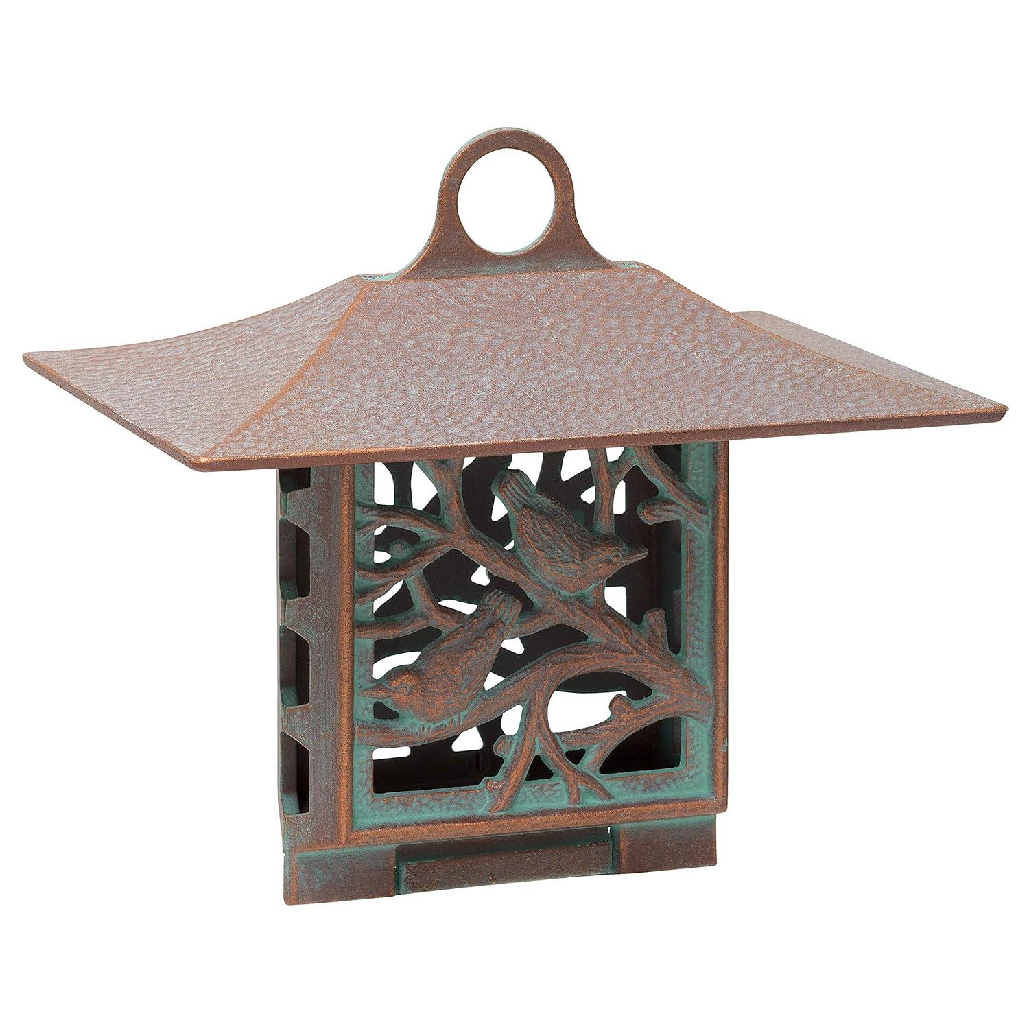 Copper Verdigris Hanging Squirrel Resistant Suet Cage Bird Feeder