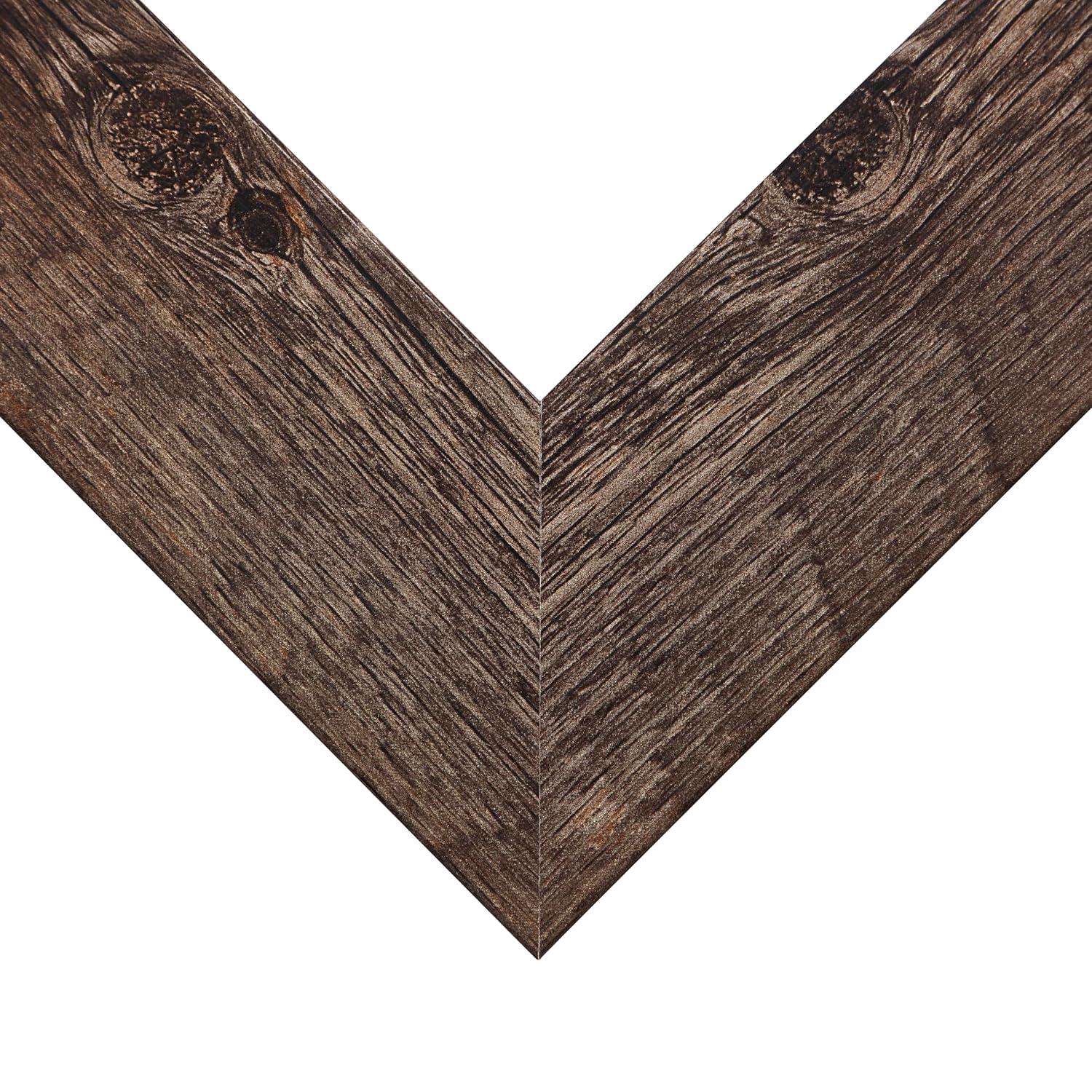 Craig Frames American Barn, 11x15 inch Picture Frame, Faux Brown Oak Barnwood