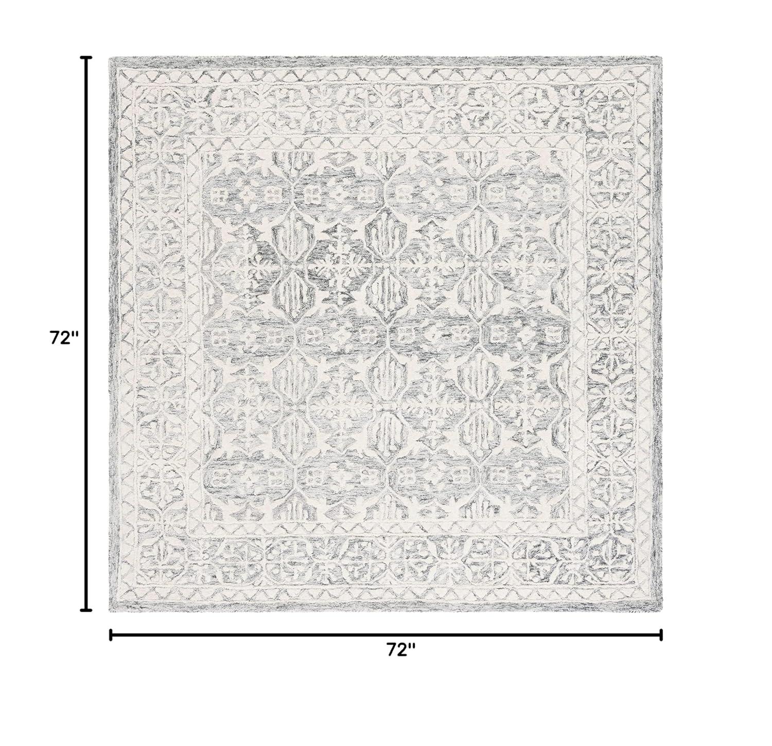 Metro MET903 Hand Tufted Indoor Area Rug - Dark Pink/Ivory - 6'x6' - Safavieh