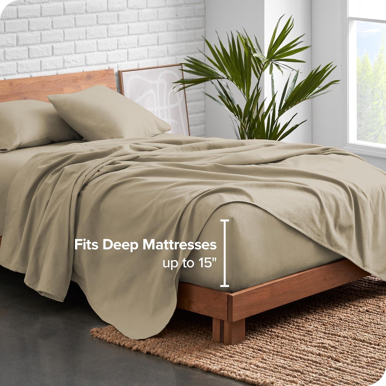 Bare Home Organic 100% Cotton Flannel Sheet Set