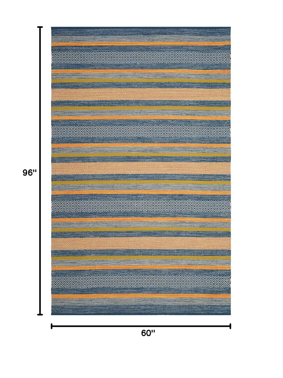 Montauk MTK213 Hand Woven Indoor Area Rug - Blue/Orange - 5'x8' - Safavieh.