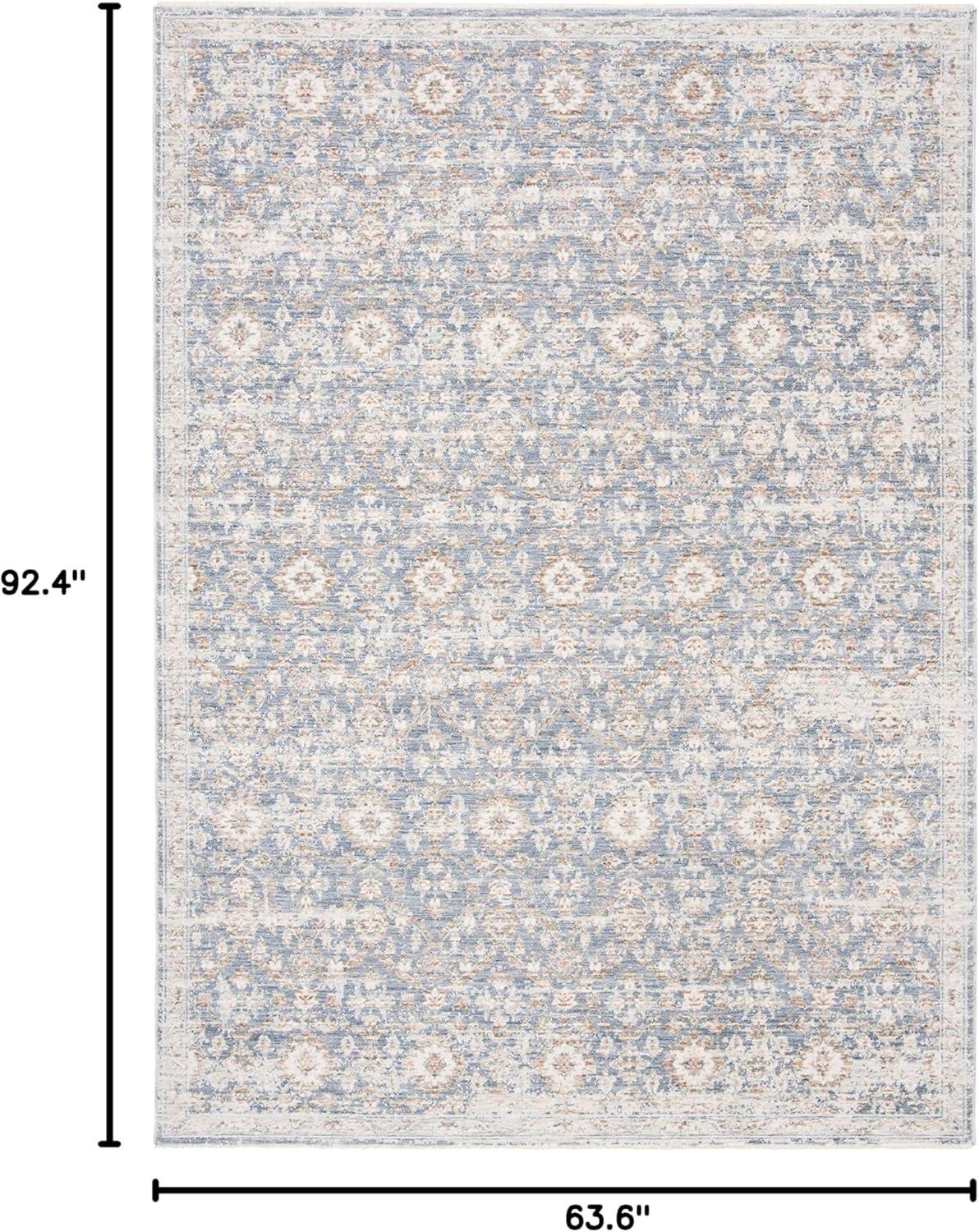 SAFAVIEH Moondust Durga Medallion Polyester Area Rug, Blue/Ivory, 5'3" x 7'7"