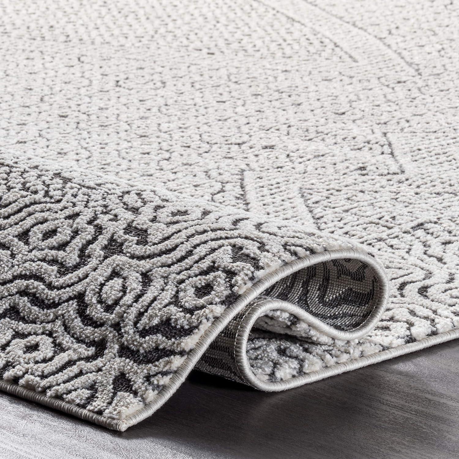 Nuloom Hart Abstract Pet Friendly Machine Washable Area Rug, 8' x 10', Grey