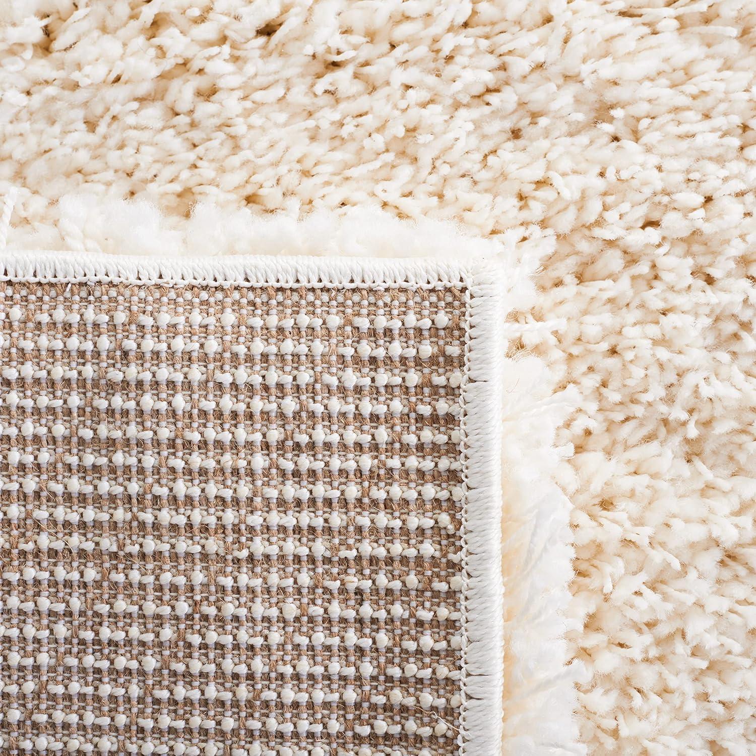 Santa Monica Shag SGN725 Power Loomed Indoor Runner Rug - Ivory - 2'3"x7' - Safavieh