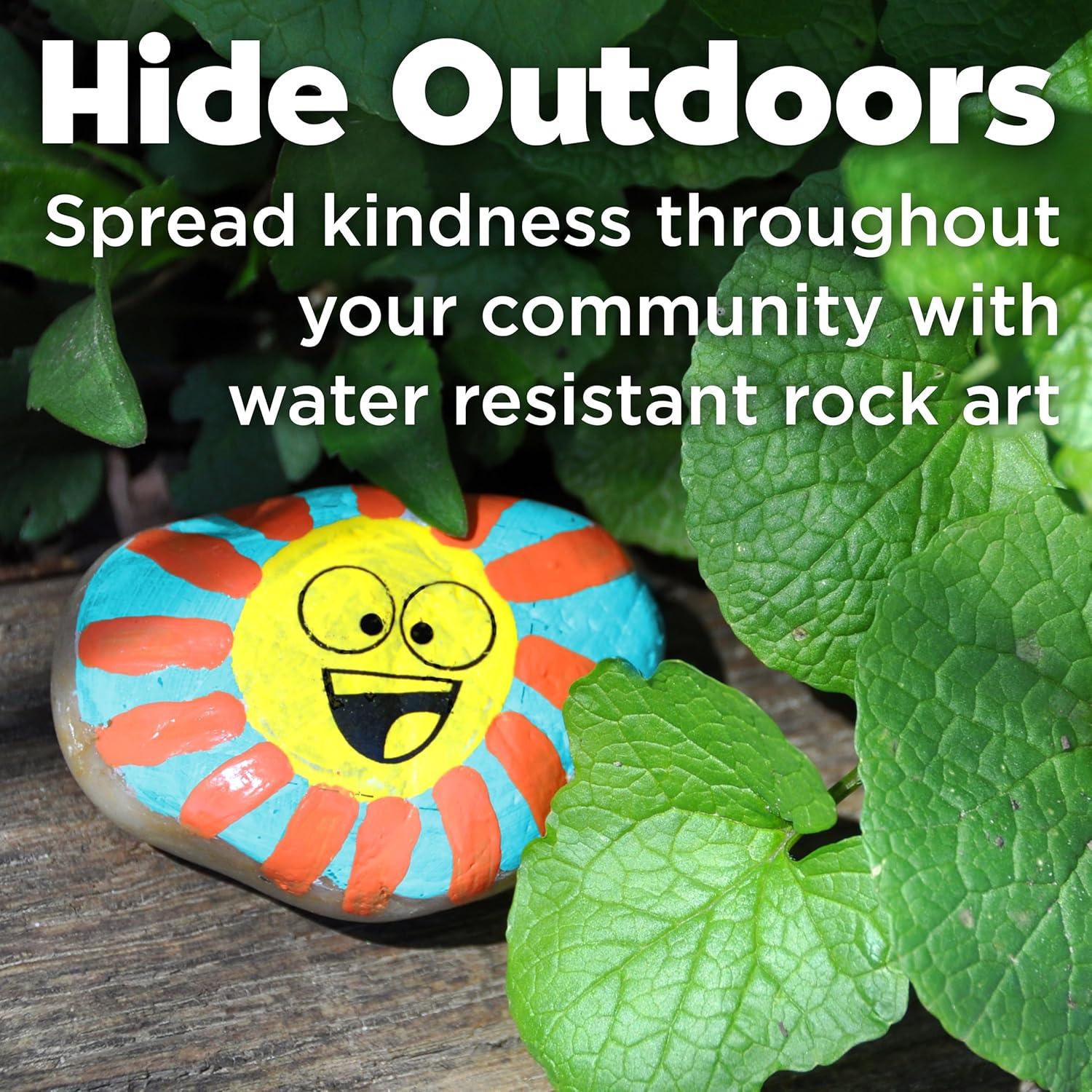 Hide & Seek Rock Painting Kit - Creativity for Kids: Paints, Stickers, Rocks, Brush, Craft Activity for Ages 6+