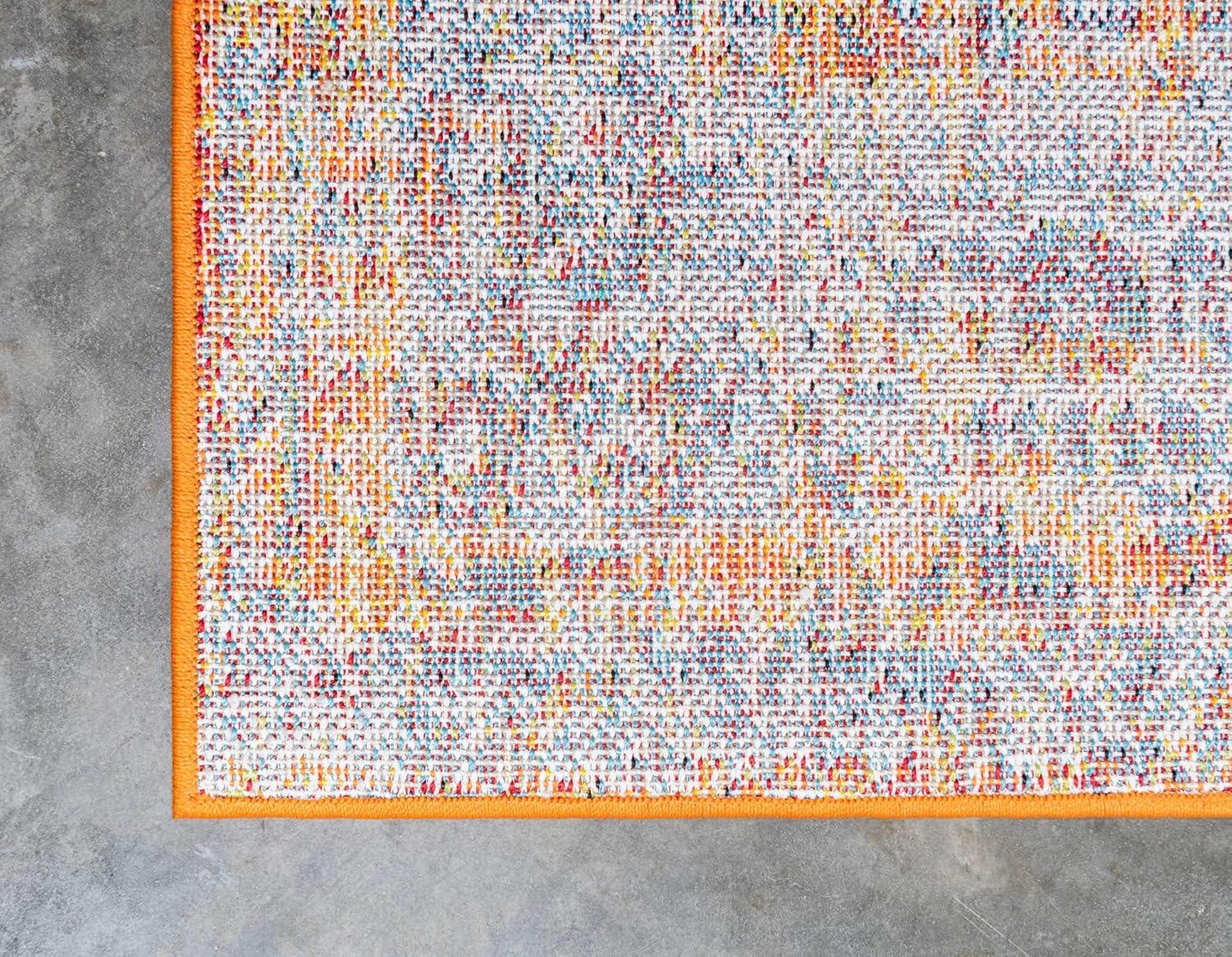 Unique Loom Rosso Collection Area Rug - Bellini (5' 1" x 8' Rectangle Beige/Blue)