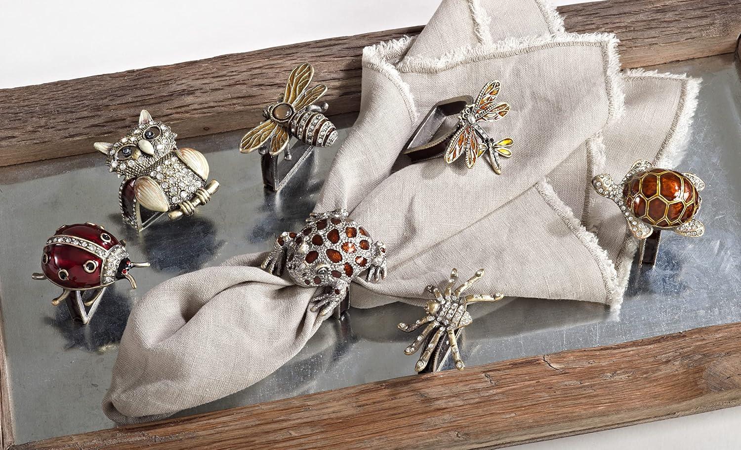 Saro Nature's Touch Metal Napkin Ring (Set of 4)