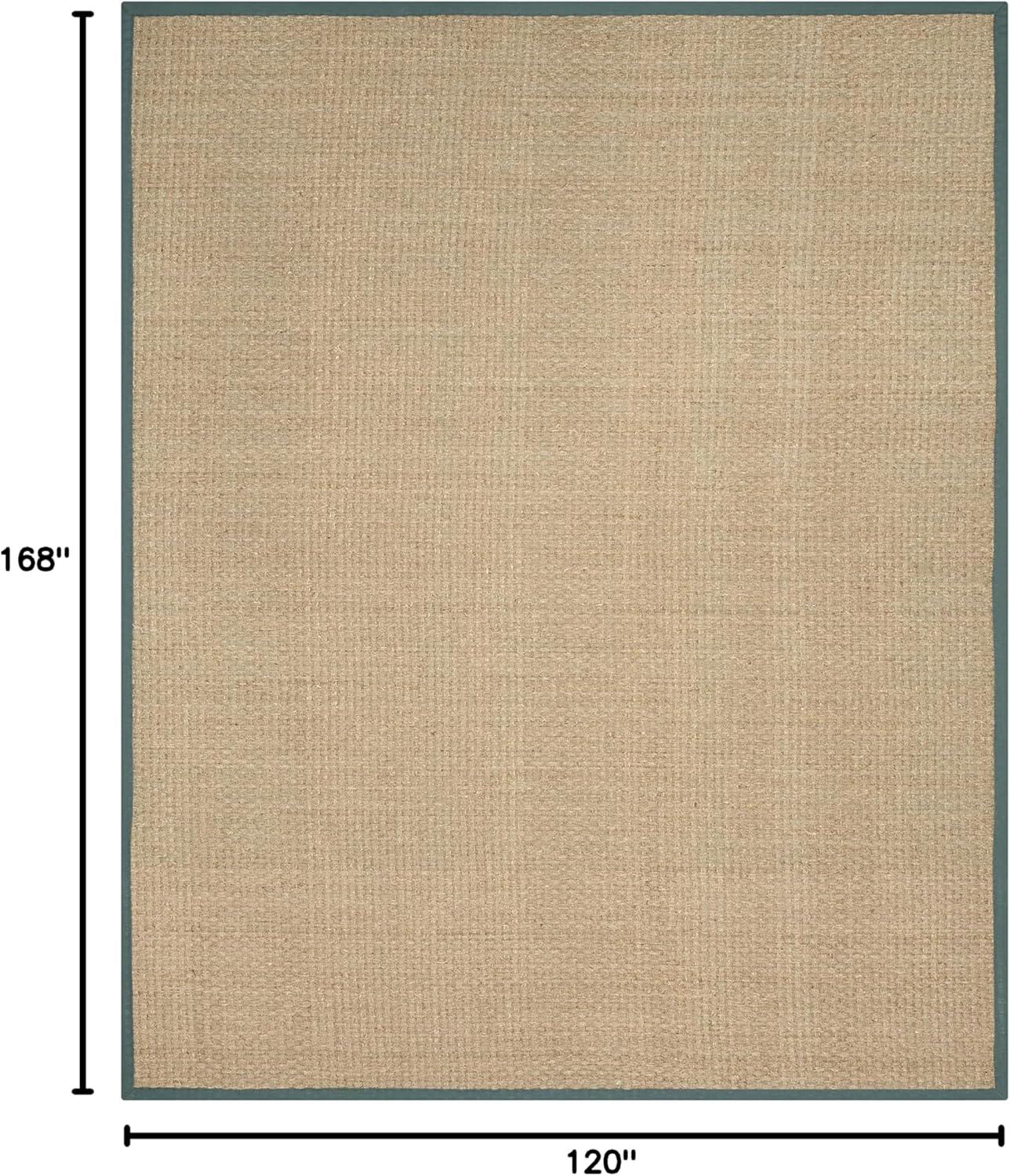 SAFAVIEH Natural Fiber Arbor Border Area Rug, Natural/Light Blue, 10' x 14'