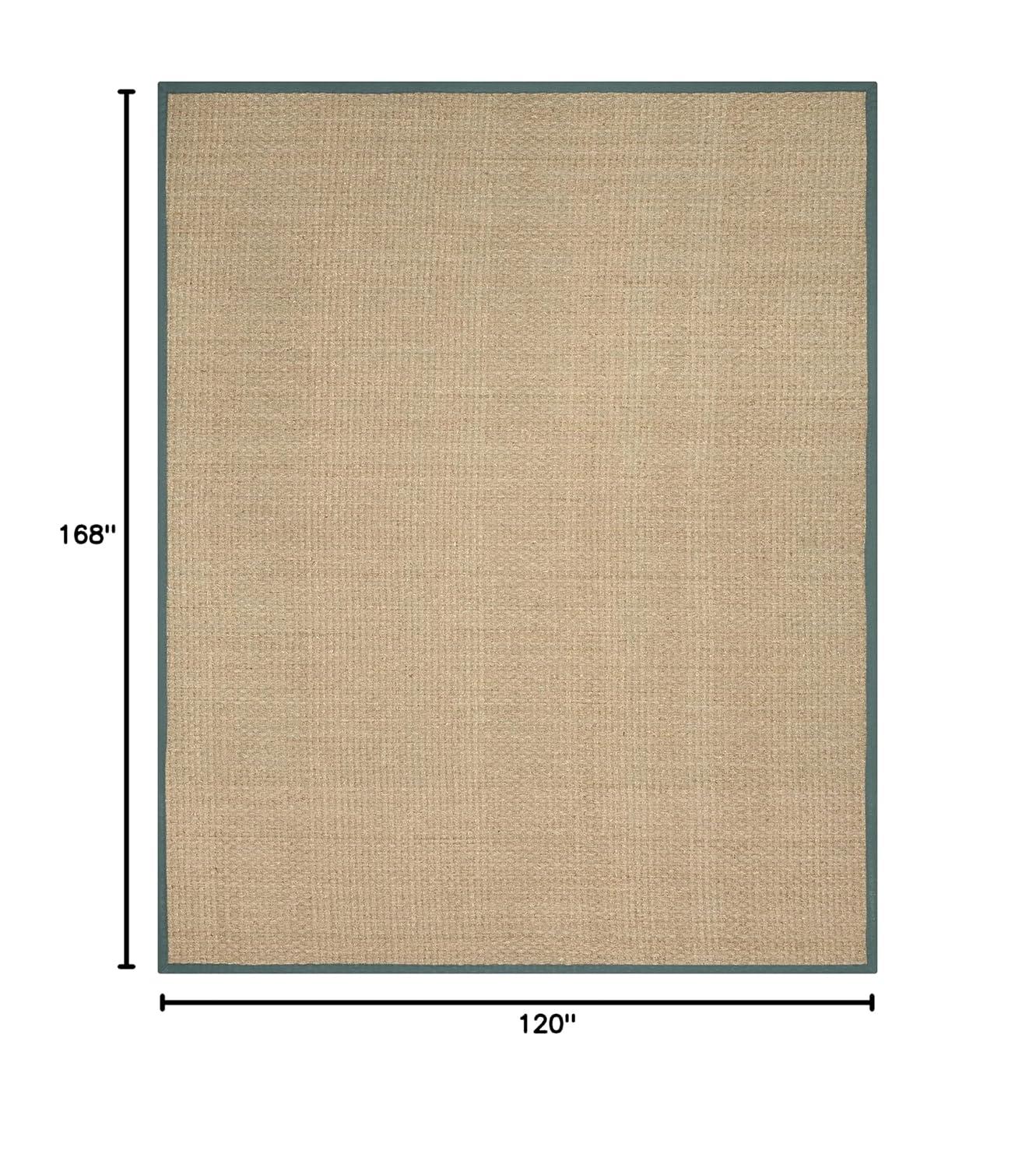 SAFAVIEH Natural Fiber Arbor Border Area Rug, Natural/Light Blue, 10' x 14'