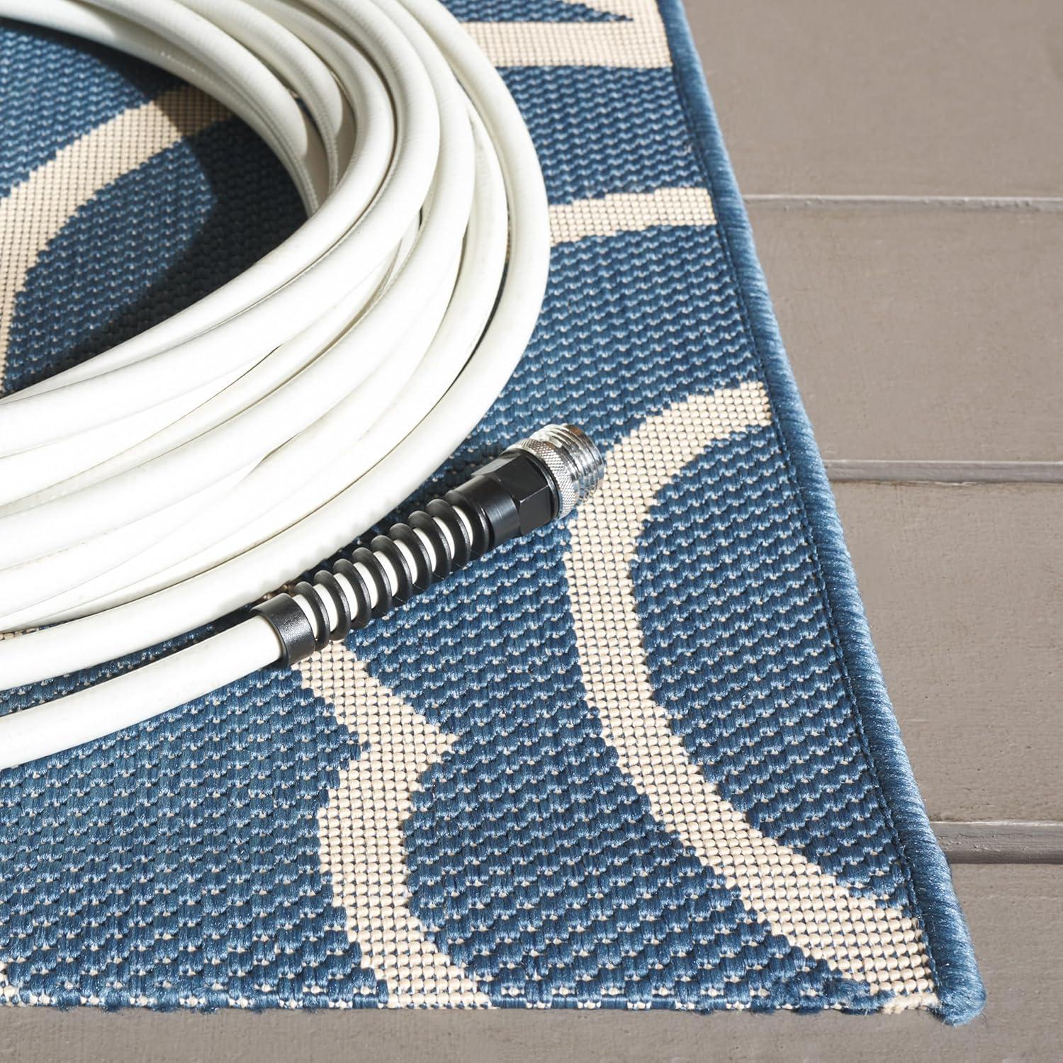 Courtyard CY5141 Power Loomed Indoor/Outdoor Area Rug - Blue/Beige - 8'9"x11'9" - Safavieh.