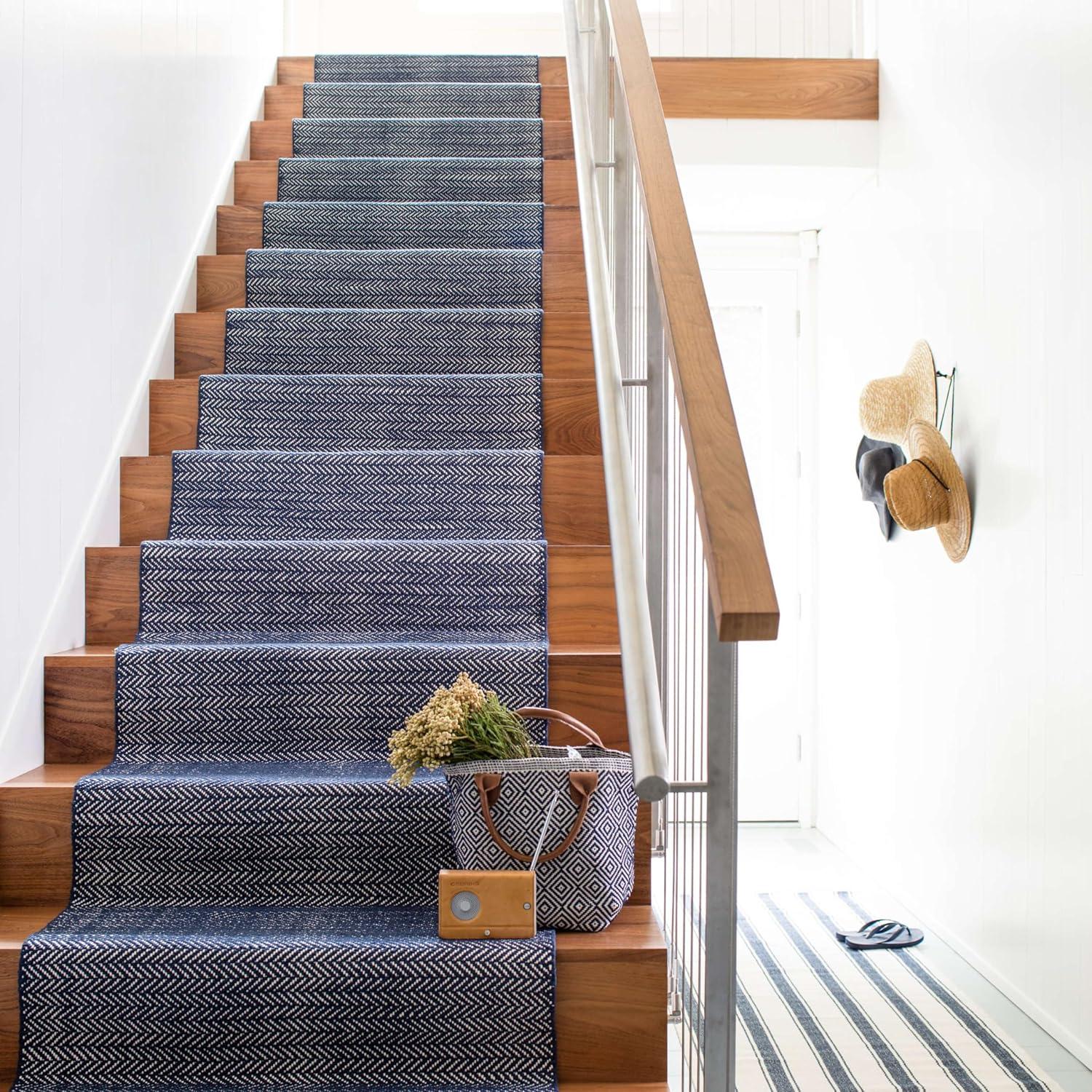 Herringbone Indigo Handwoven Cotton Rug