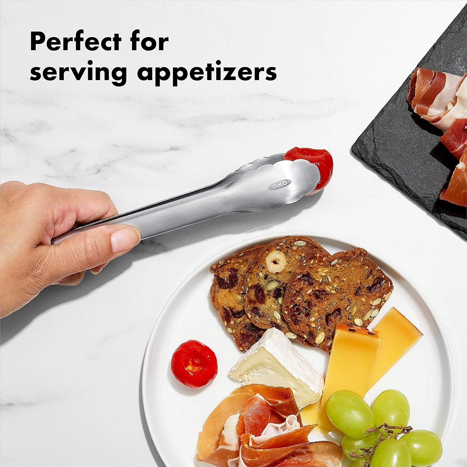 Compact Stainless Steel Mini Serving Tongs