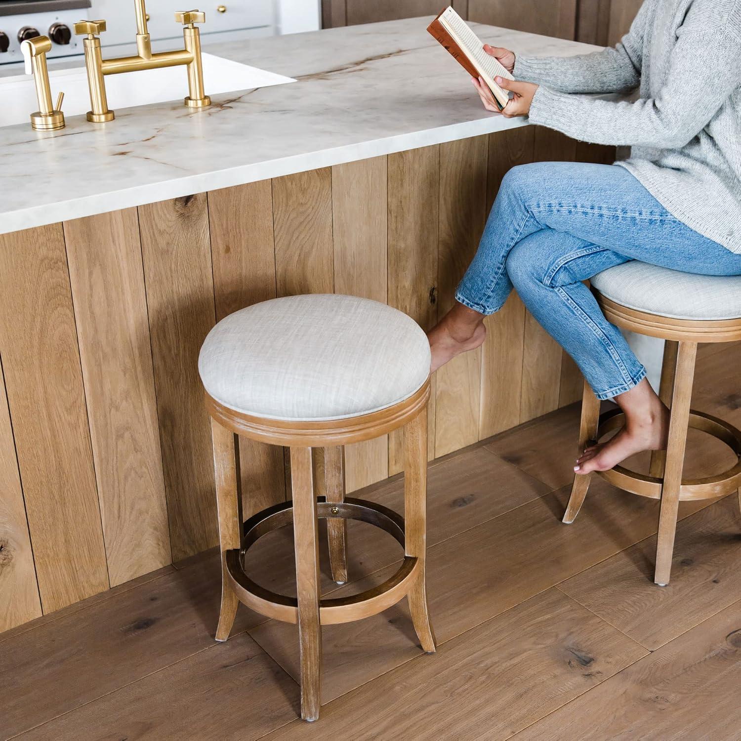 Maven Lane Eva Bar Stool with Fabric Upholstery