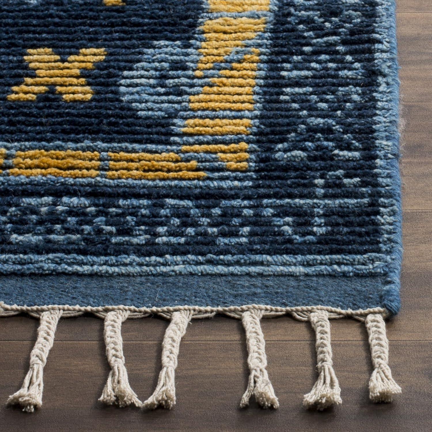 Kenya KNY112 Hand Knotted Area Rug - Blue/Gold - 8'9"x11'9" - Safavieh.