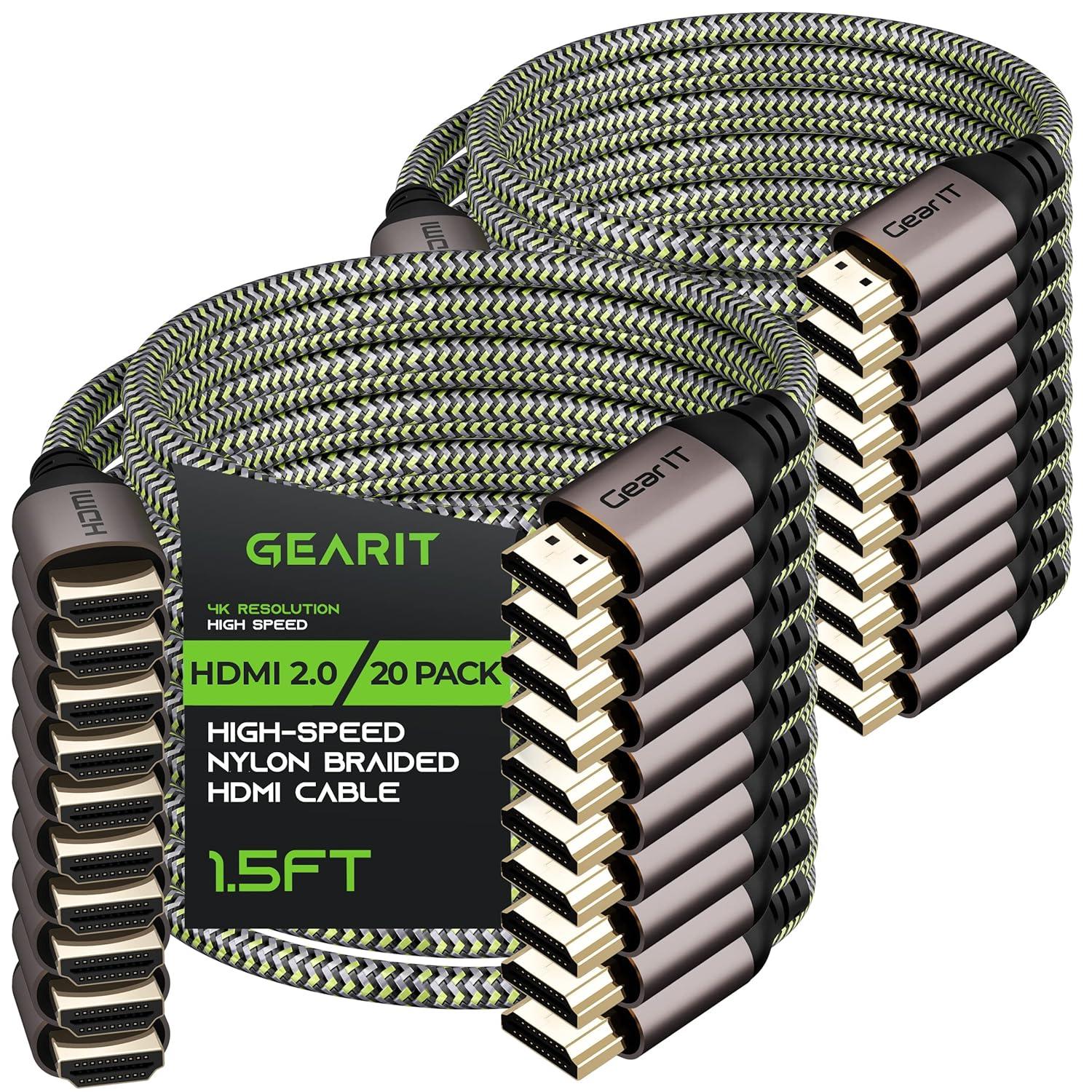 GearIT HDMI Cable CL3 In-Wall Rated (50ft / 15.2m) High-Speed HDMI 2.0b, 4K 60hz, 3D, ARC, HDCP 2.2, HDR, 18Gbps