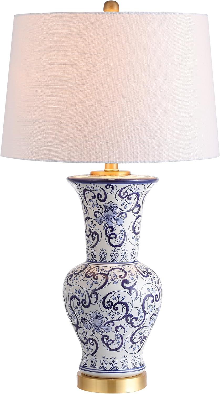 Leo 28.5" Blue and White Chinoiserie Table Lamp