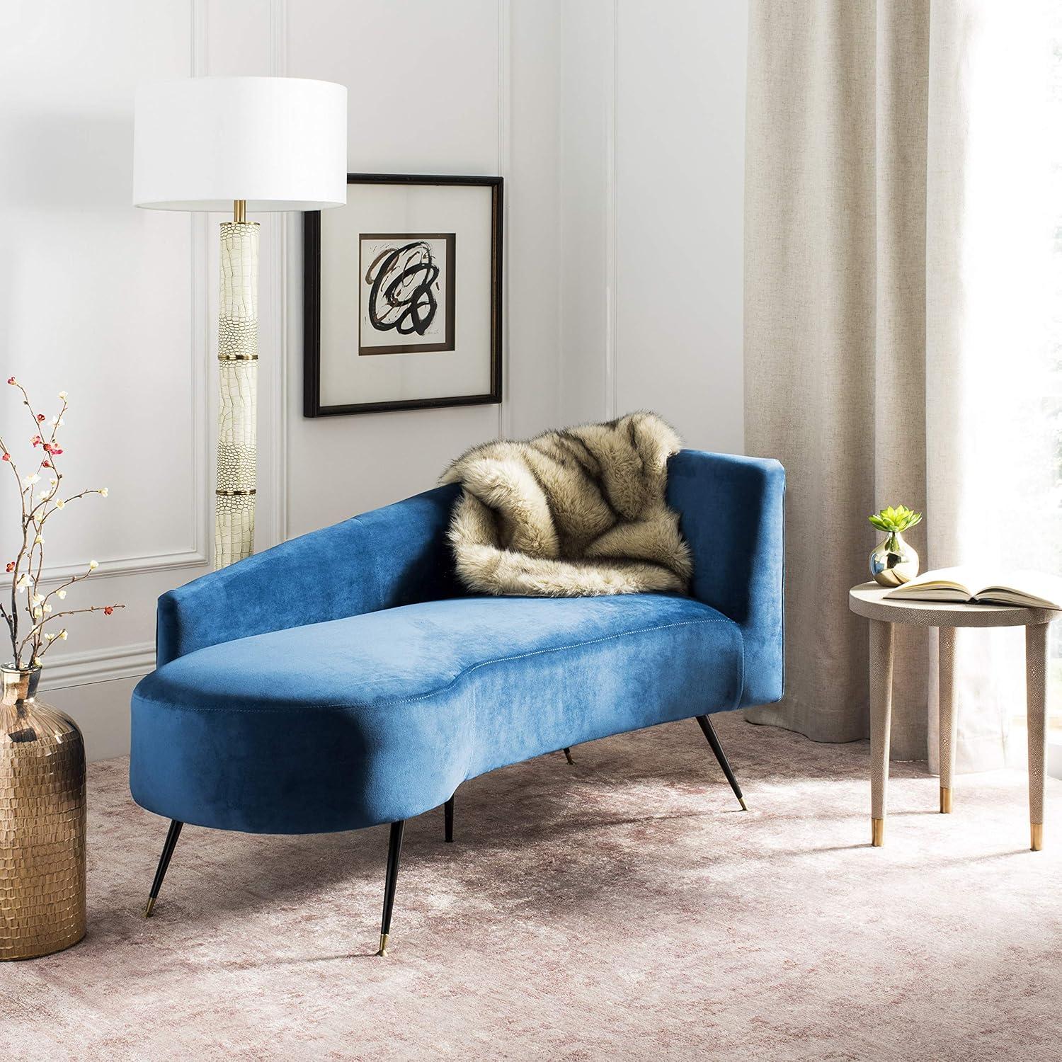 Evangeline Parisian Settee - Navy/Black - Safavieh.