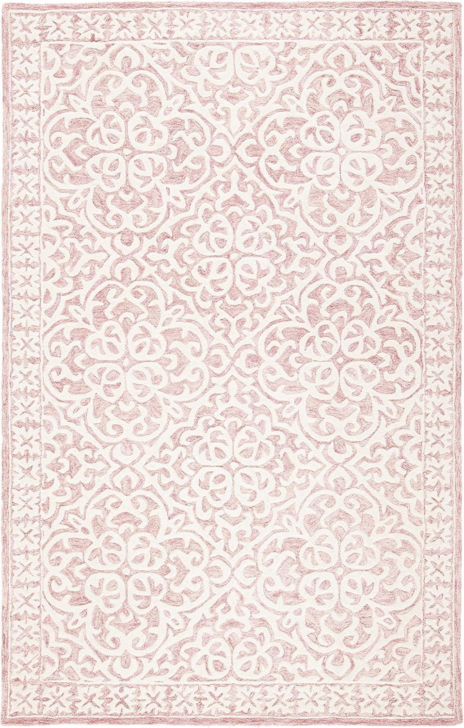 Metro MET857 Hand Tufted Indoor Area Rug - Pink/Ivory - 5'x8' - Safavieh