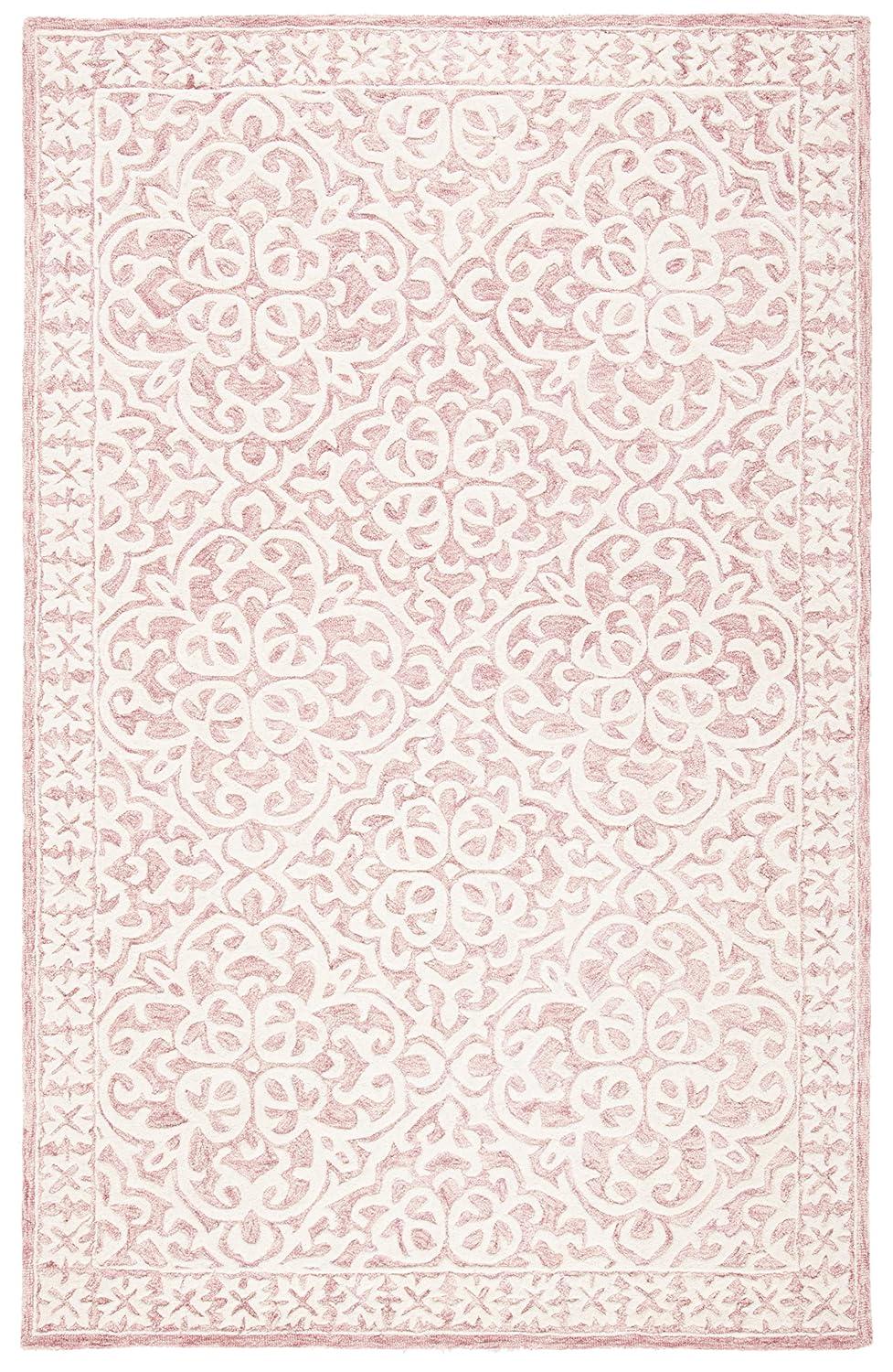 Metro MET857 Hand Tufted Indoor Area Rug - Pink/Ivory - 5'x8' - Safavieh