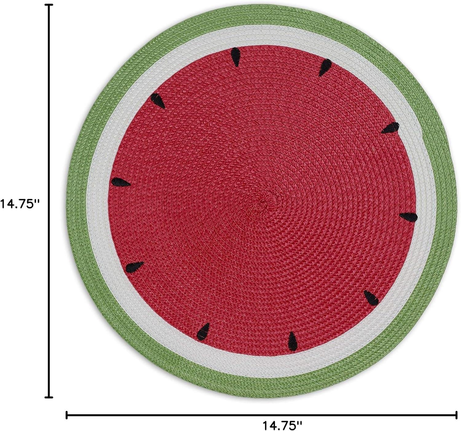 DII Modern Plastic Summer Day Watermelon Placemat in Red (Set of 6)