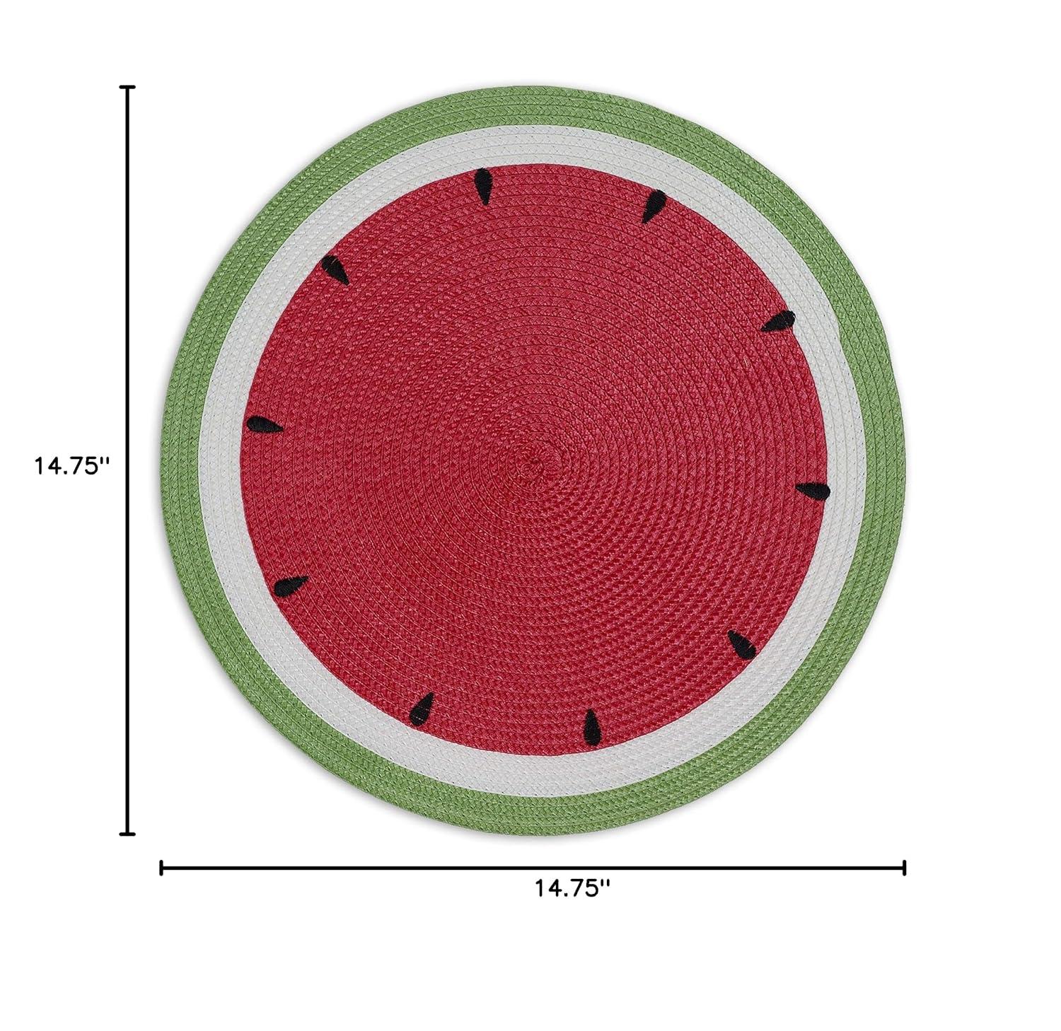 DII Modern Plastic Summer Day Watermelon Placemat in Red (Set of 6)