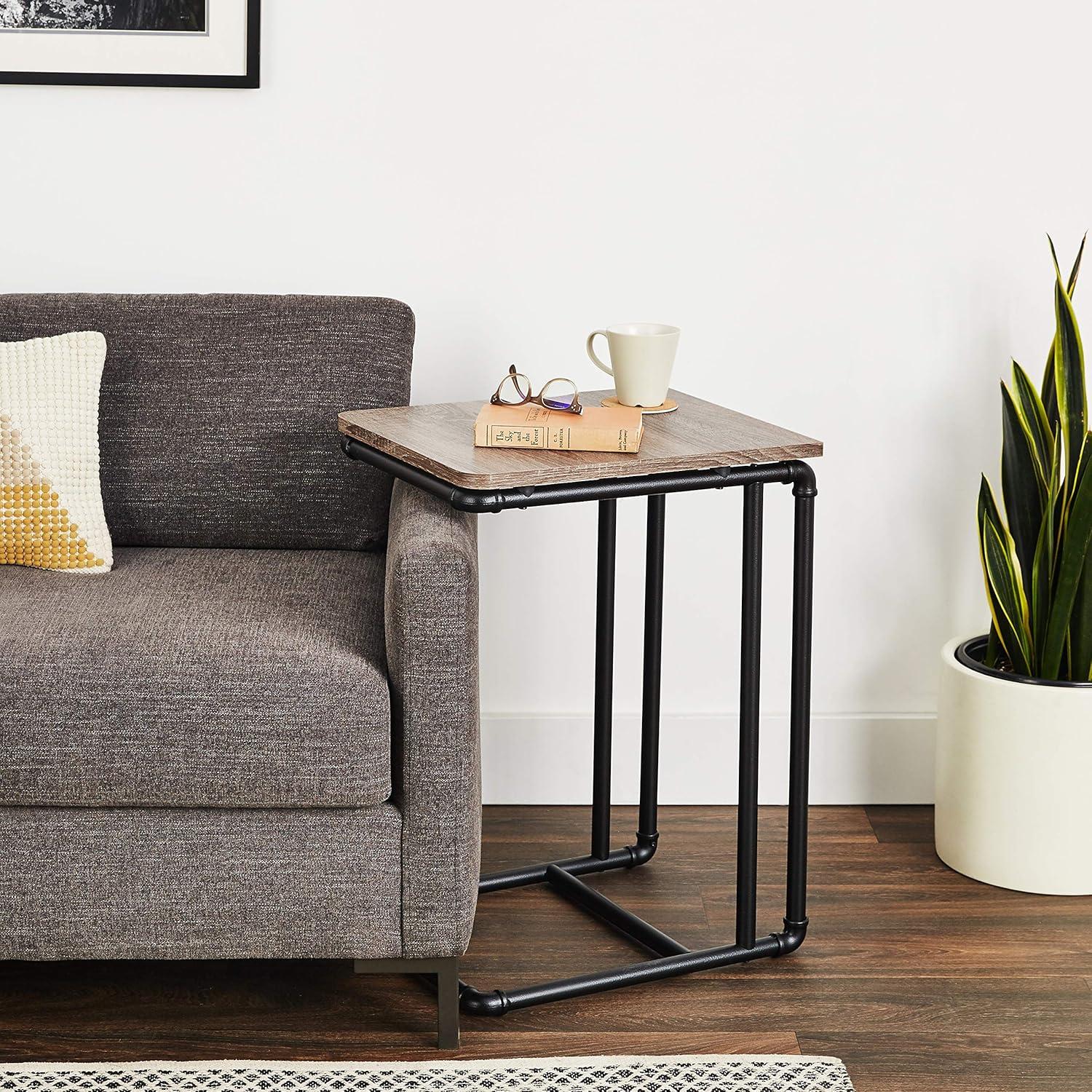 Organize It All Pipe Line L-Shaped Side Table