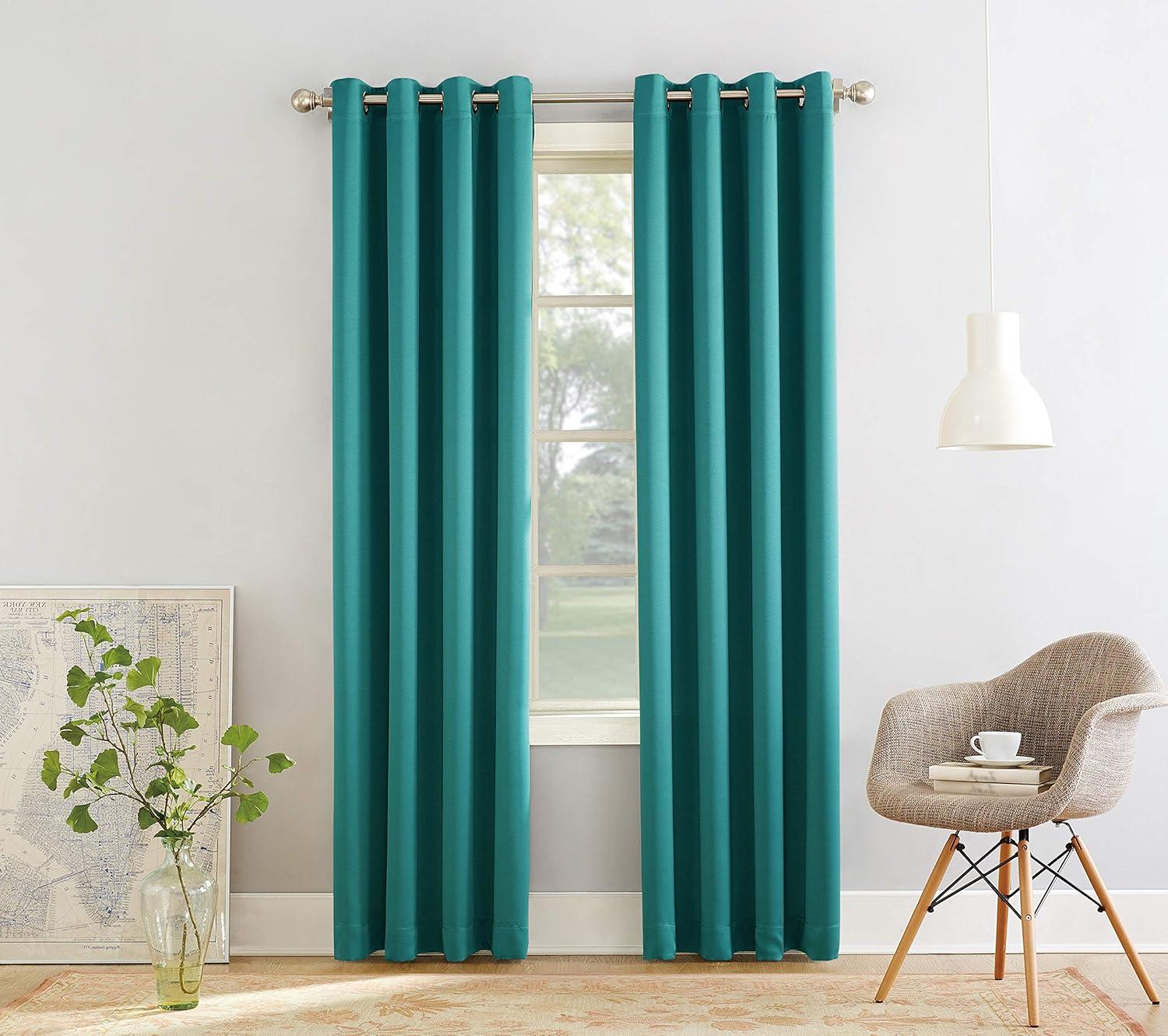 Sun Zero Grommet Room Darkening Curtain Panel, 40.0" X 84.0", 40"X84", Marine