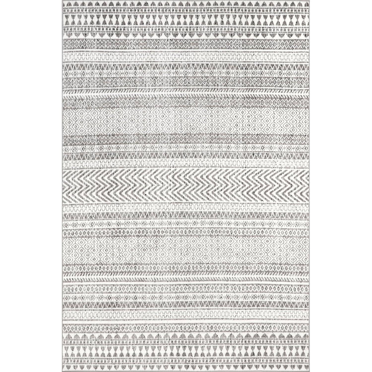 Nuloom Catherina Trellis 6 Square Indoor Area Rug for Living Room Bedroom Dining Room Kitchen, Grey/Ivory