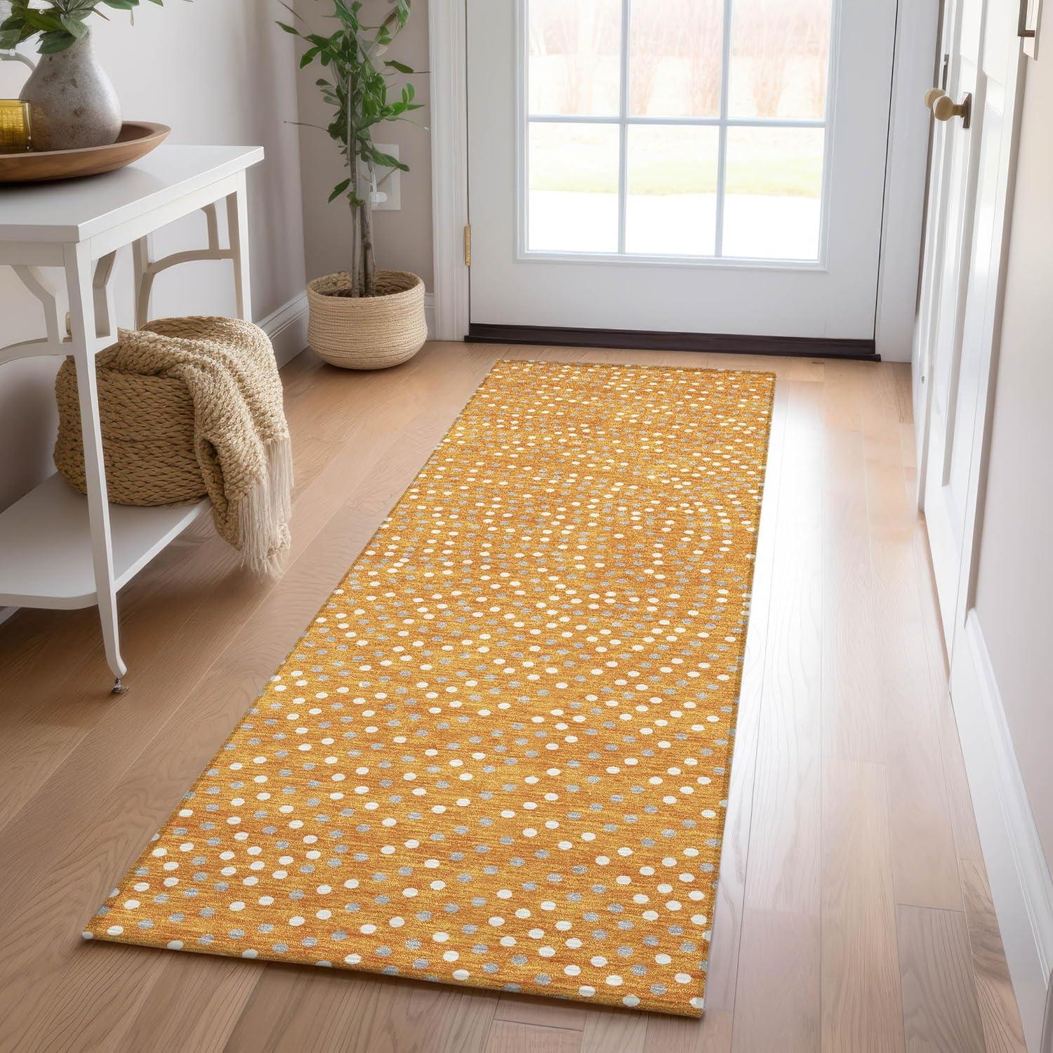 Machine Washable Indoor/Outdoor Chayden ACN1021 Orange 9' x 12' Rug
