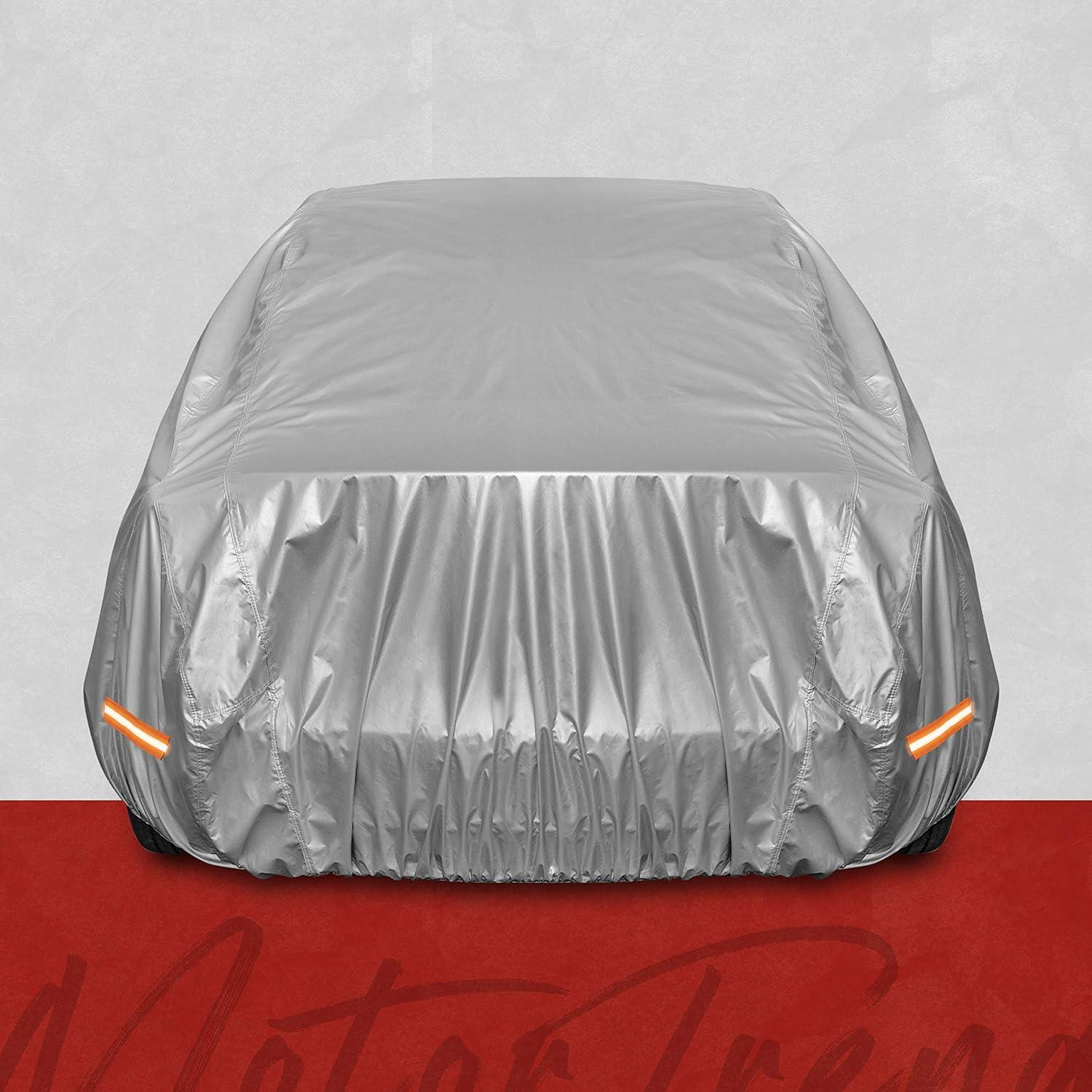 Motor Trend SafeKeeper Heavy Duty Car Cover Waterproof All Weather, Multi-Layered Truck SUV Car Cover for Snow Rain Sun UV Protection, Full Exterior Car Covers for Automobiles (Fits up to 157" Length)