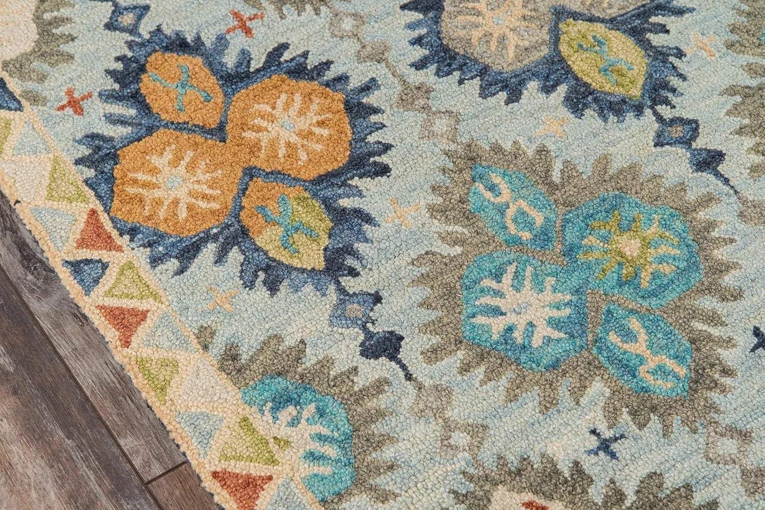 Momeni Tangier Hand Tufted Wool Blue Area Rug 3'6" X 5'6"