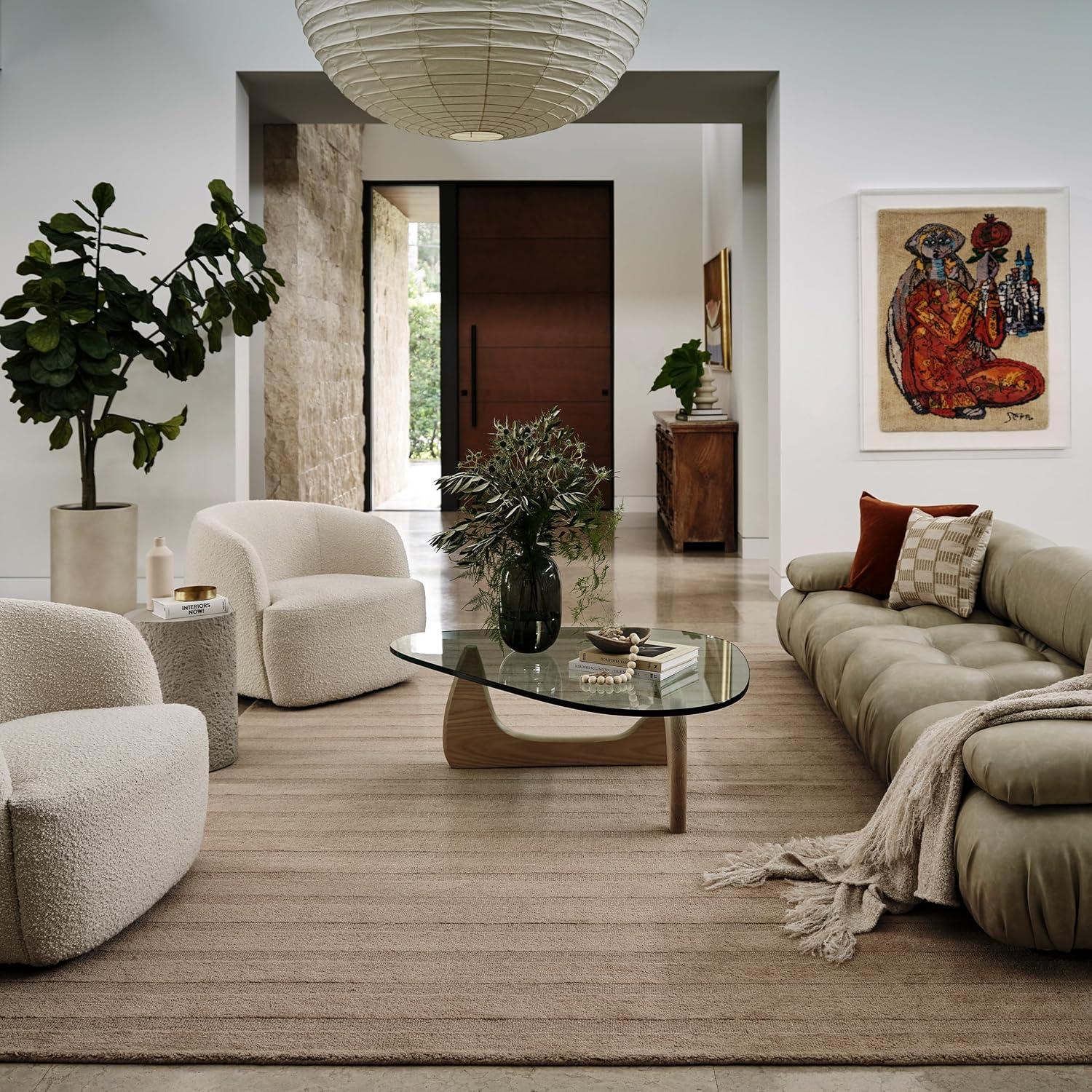 Ebern Designs Vestry Striped Wool Area Rug