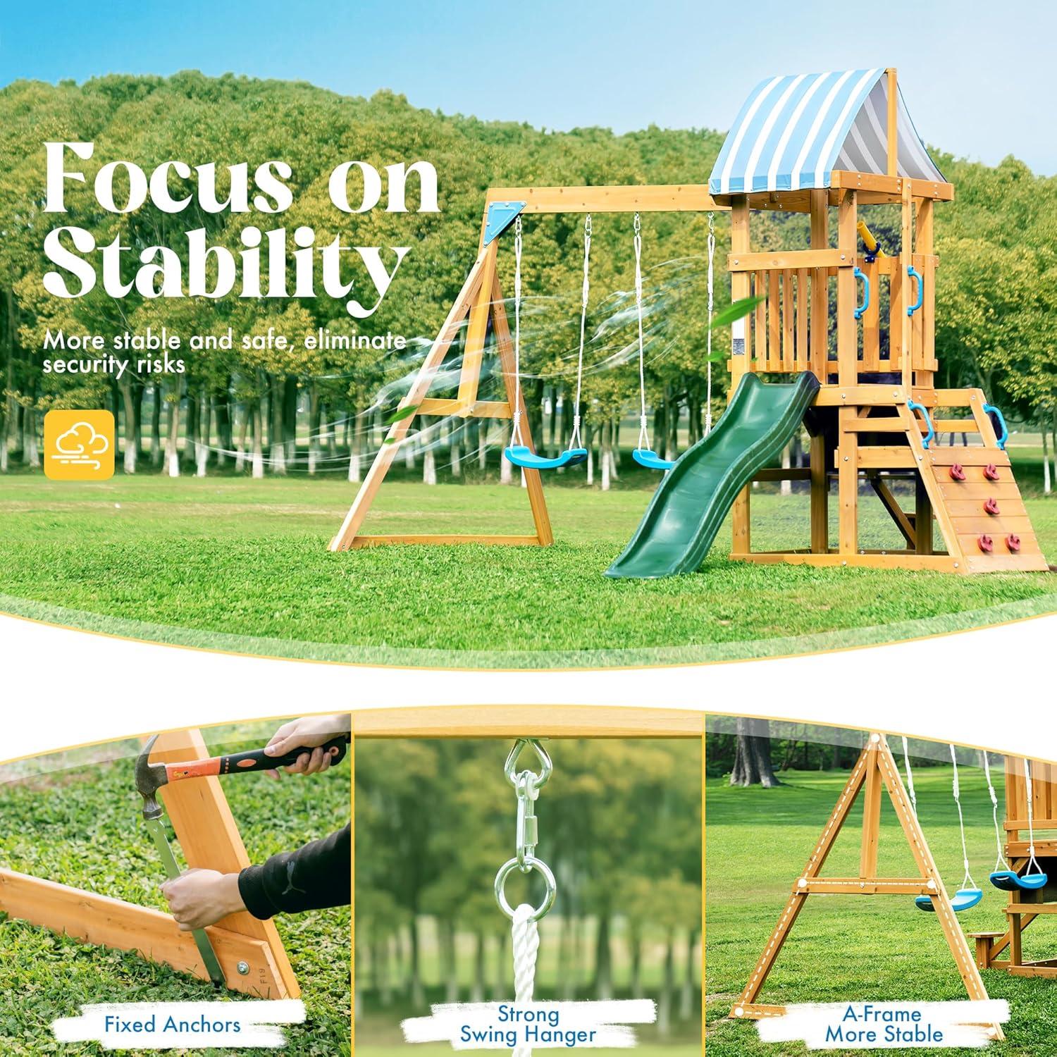 ROBUD Swing Set with 2 Swing(s)